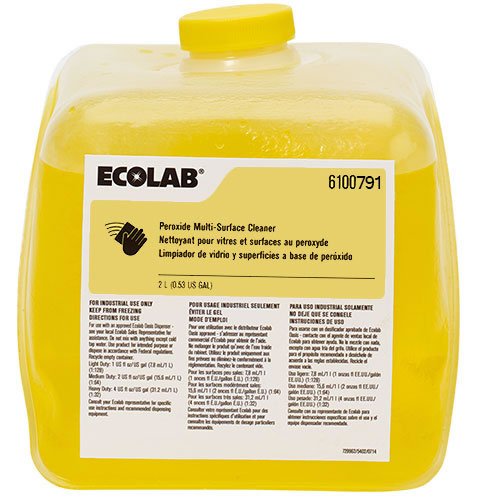 Ecolab® Peroxide Multi-Surface Surface Disinfectant Cleaner Peroxide Based Manual Pour Liquid 2 Liter Jug Scented NonSterile