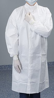 Cleanroom Lab Coat Contec® CritiGear™ White X-Large Knee Length Microporous Fabric Disposable