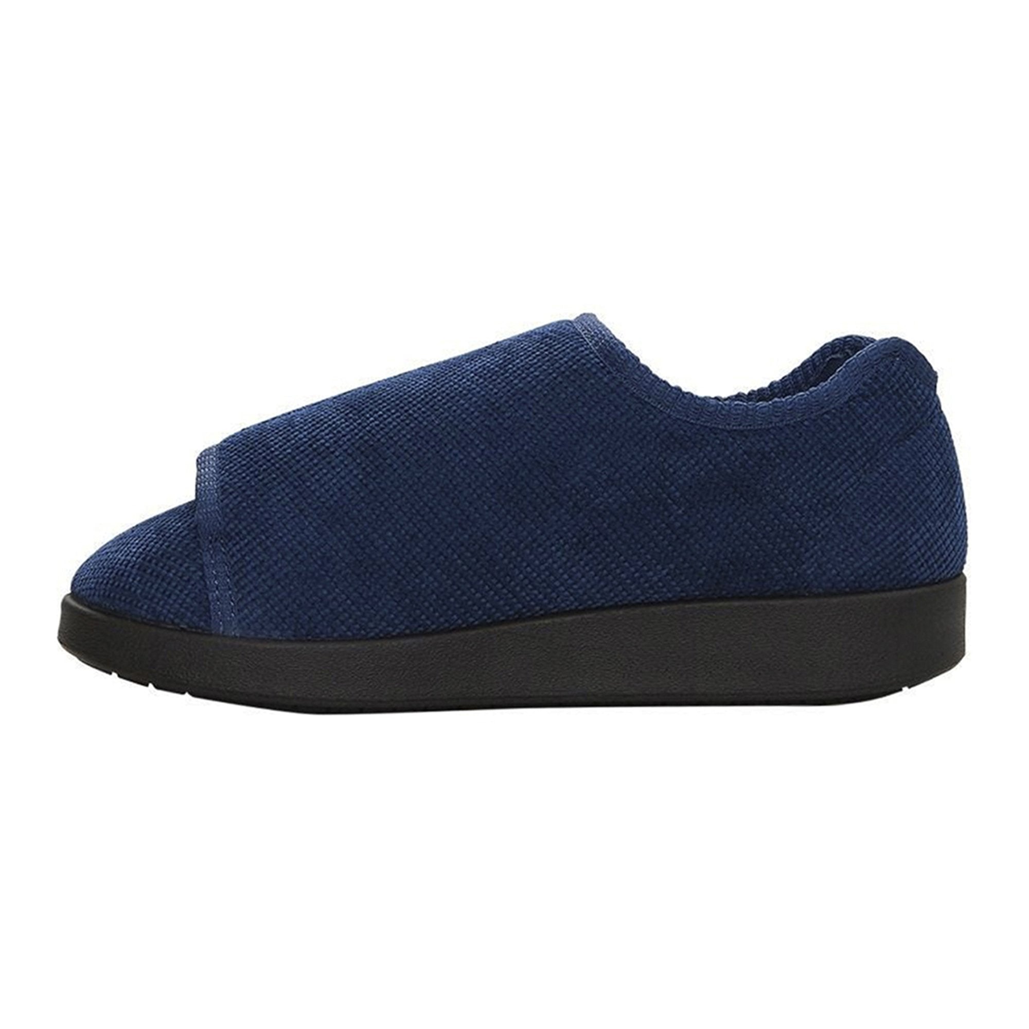 Slippers Silverts® Size 10 / 2X-Wide Navy Blue Easy Closure