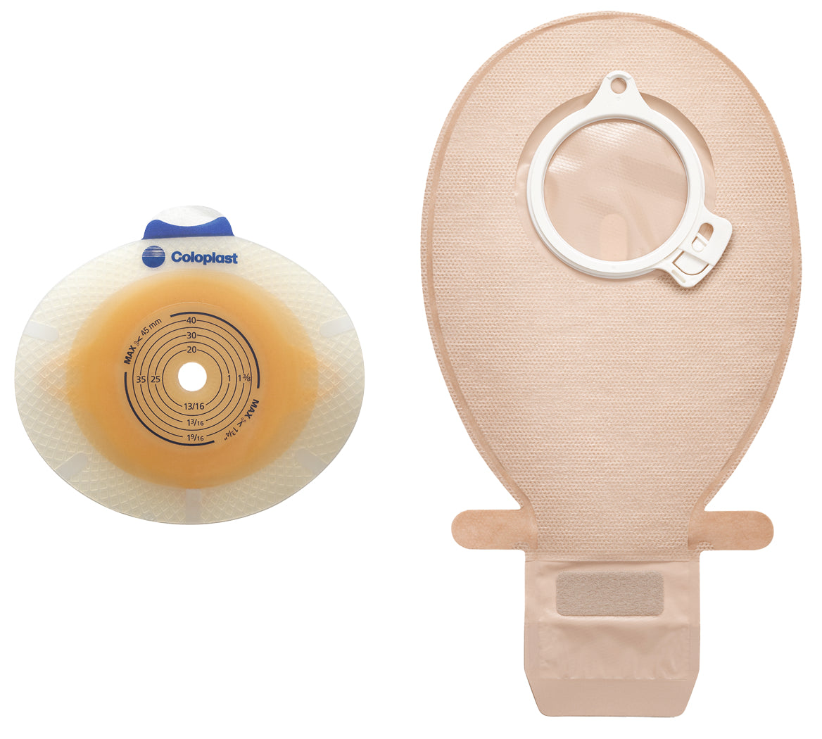 Ostomy Barrier SenSura® Click Precut, Standard Wear Double Layer Adhesive 60 mm Flange Blue Code System 1-3/8 Inch Opening