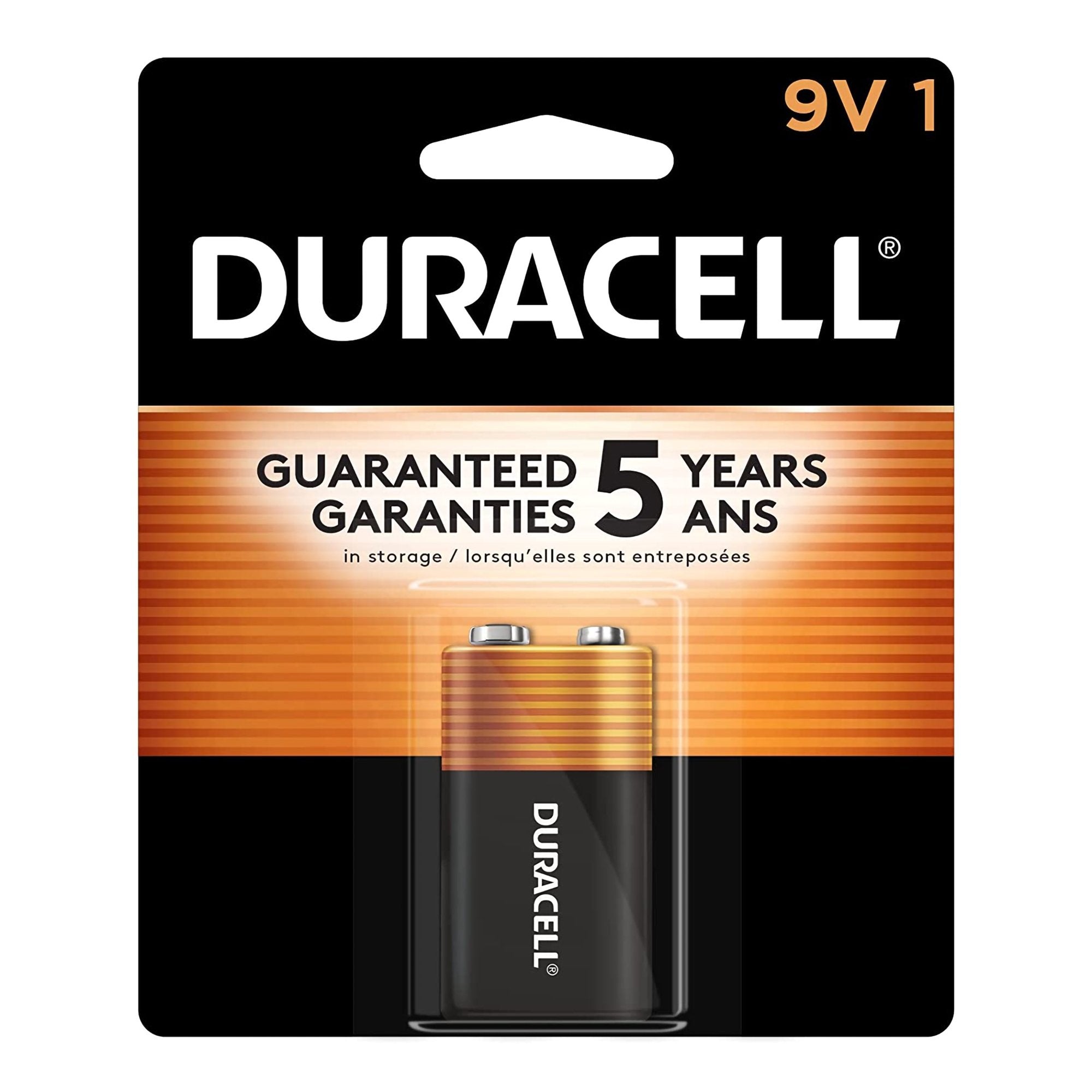 Alkaline Battery Duracell® Coppertop® 9V Cell 9V Disposable 1 Pack