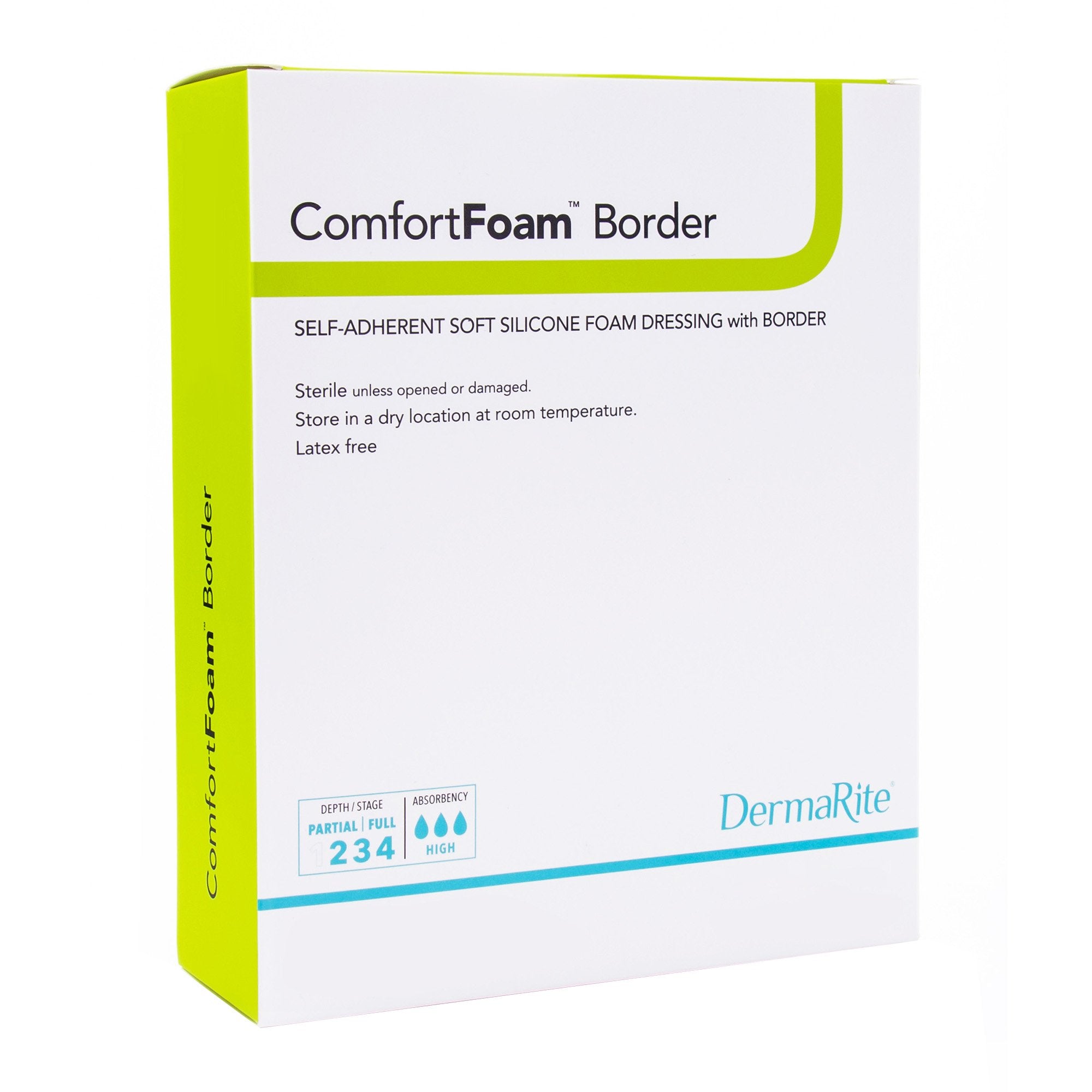 Foam Dressing ComfortFoam™ Border 4 X 8 Inch With Border Waterproof Backing Silicone Adhesive Rectangle Sterile