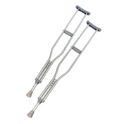 Underarm Crutches Aluminum Frame Child 300 lbs. Weight Capacity Push Button Adjustment