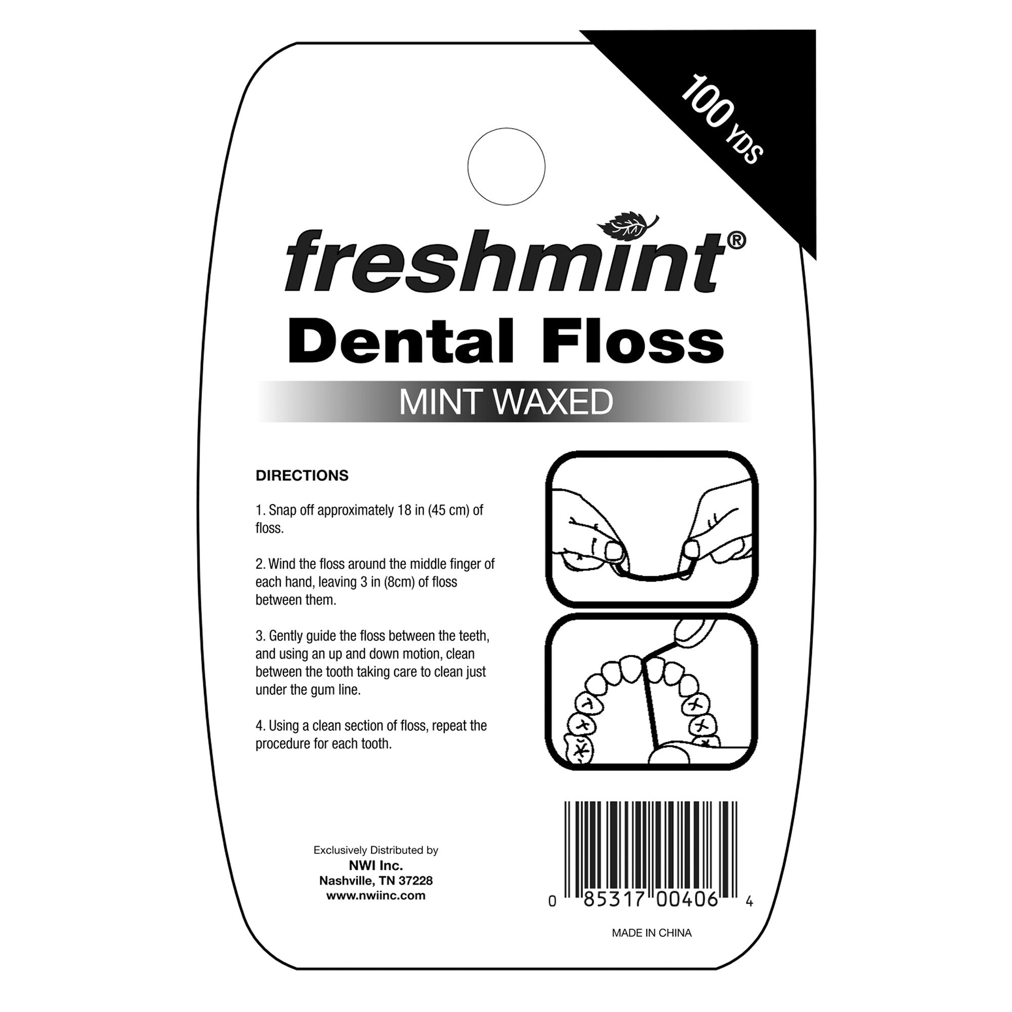 Dental Floss Freshmint® Waxed 100 Yard Mint Flavor