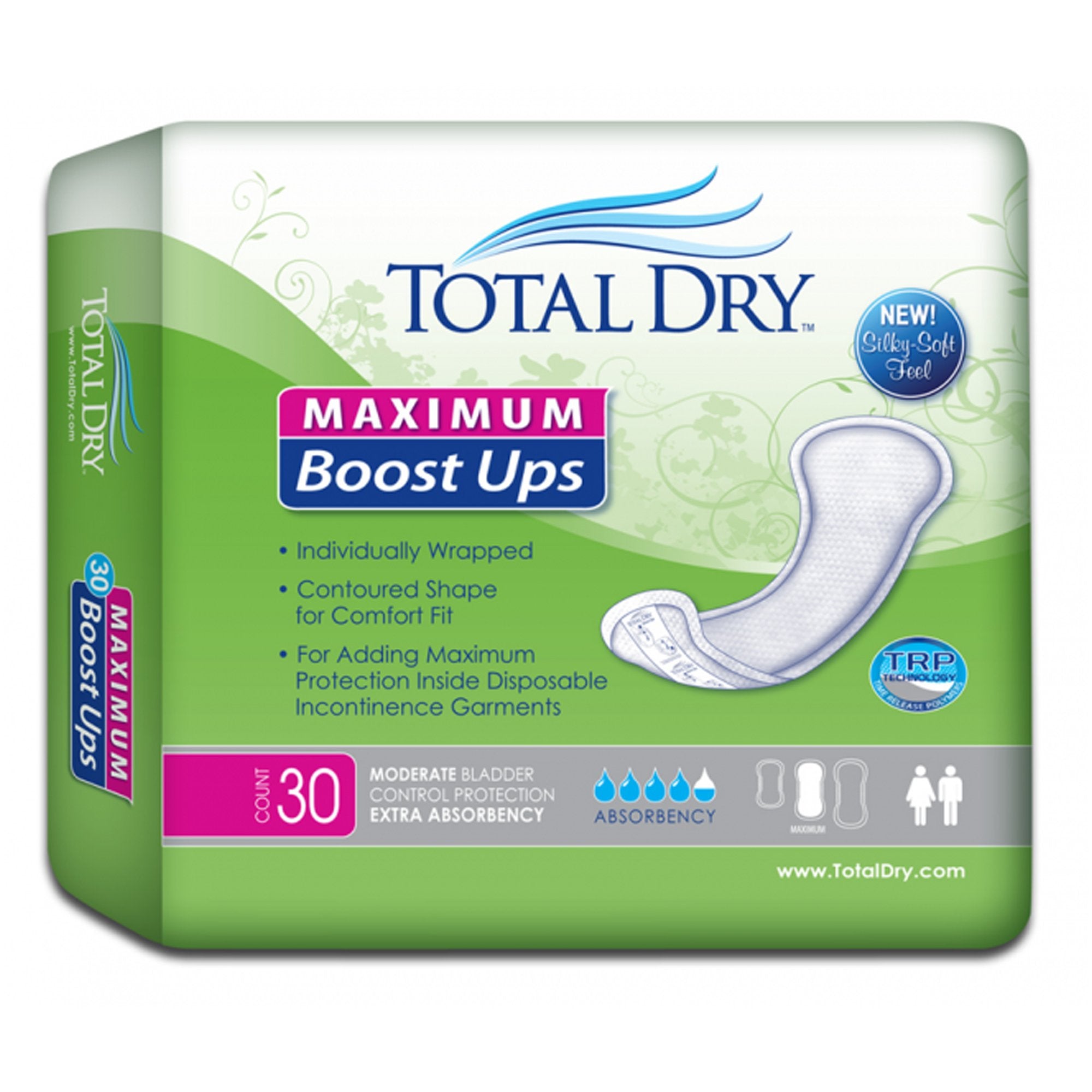 Booster Pad TotalDry™ 13.8 Inch Length Heavy Absorbency Polymer Core One Size Fits Most