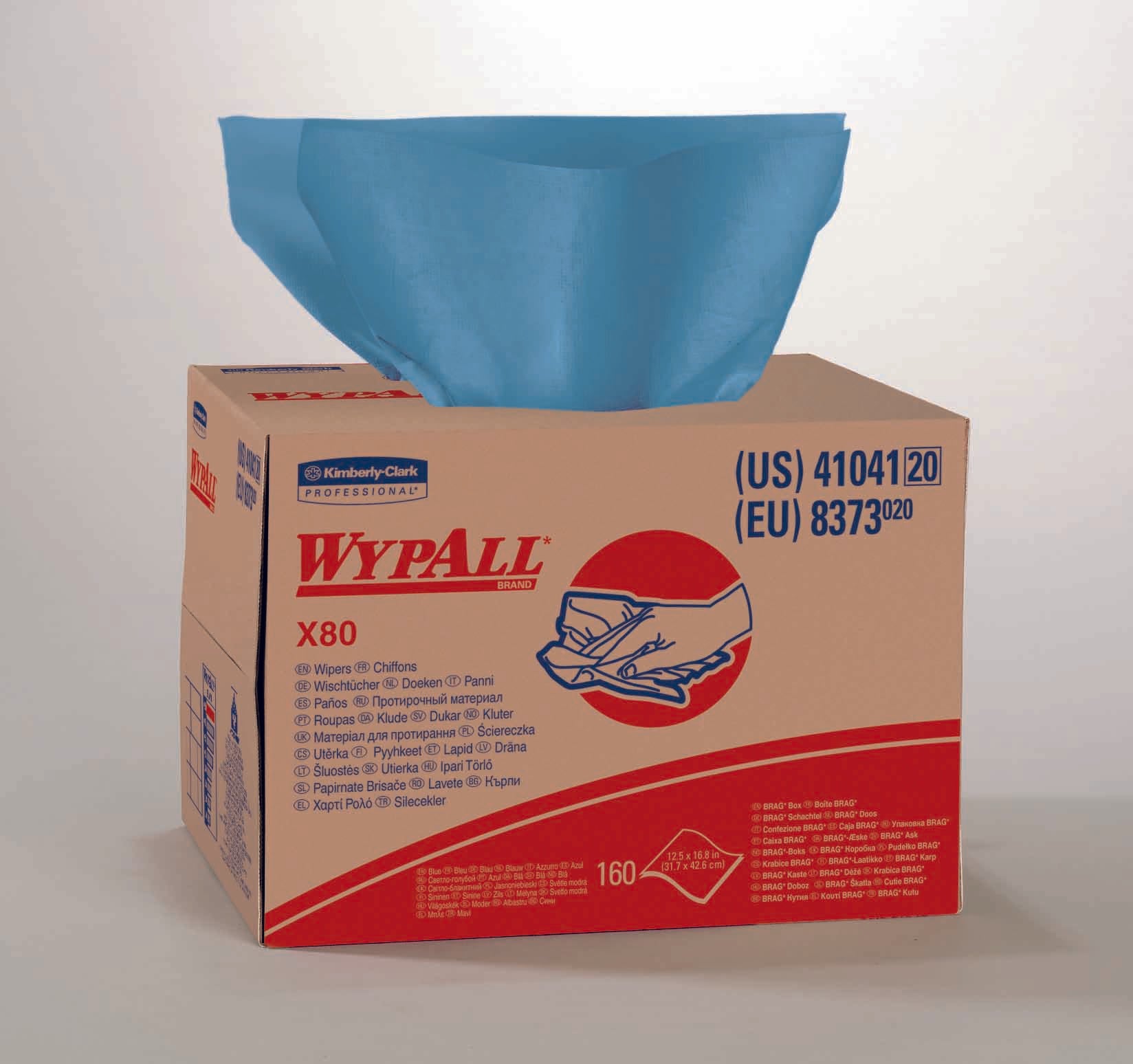 Task Wipe WypAll® X80 Heavy Duty Blue NonSterile Cellulose / Polypropylene 12-1/2 X 16-4/5 Inch Reusable