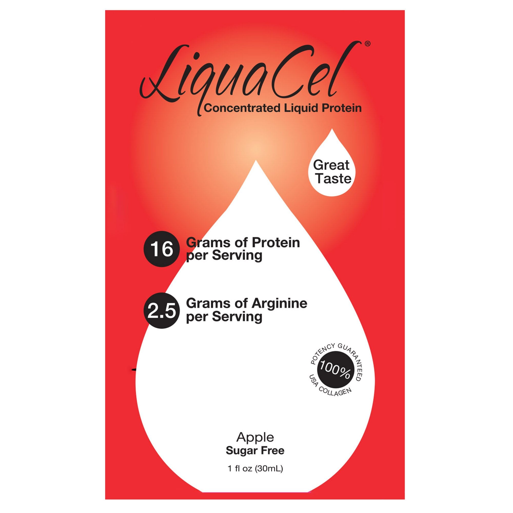 Oral Supplement LiquaCel® Apple Flavor Liquid 1 oz. Individual Packet