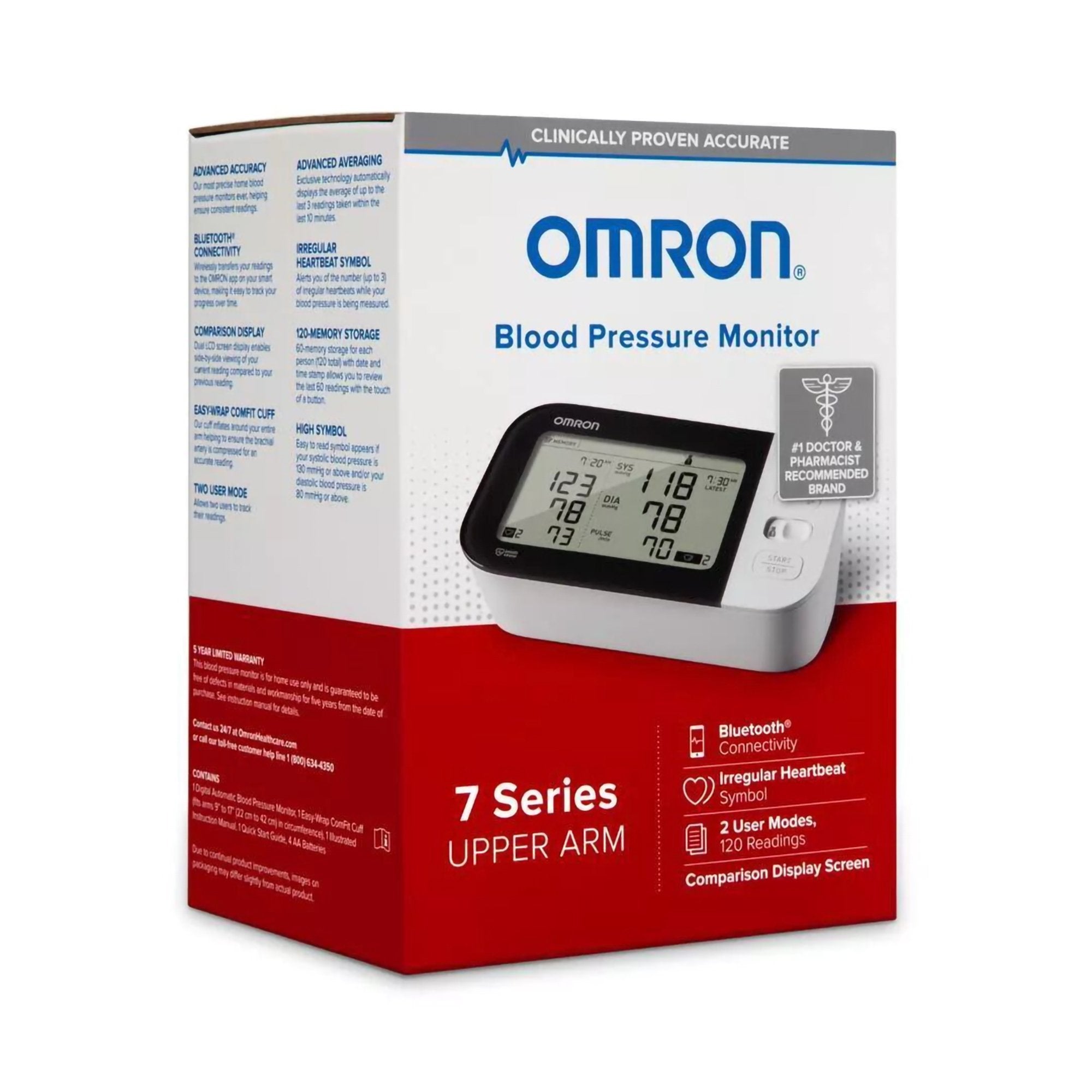 Home Automatic Digital Blood Pressure Monitor Omron®7 Series™ Wide Range Nylon Cuff 23 - 43 cm Desk Model