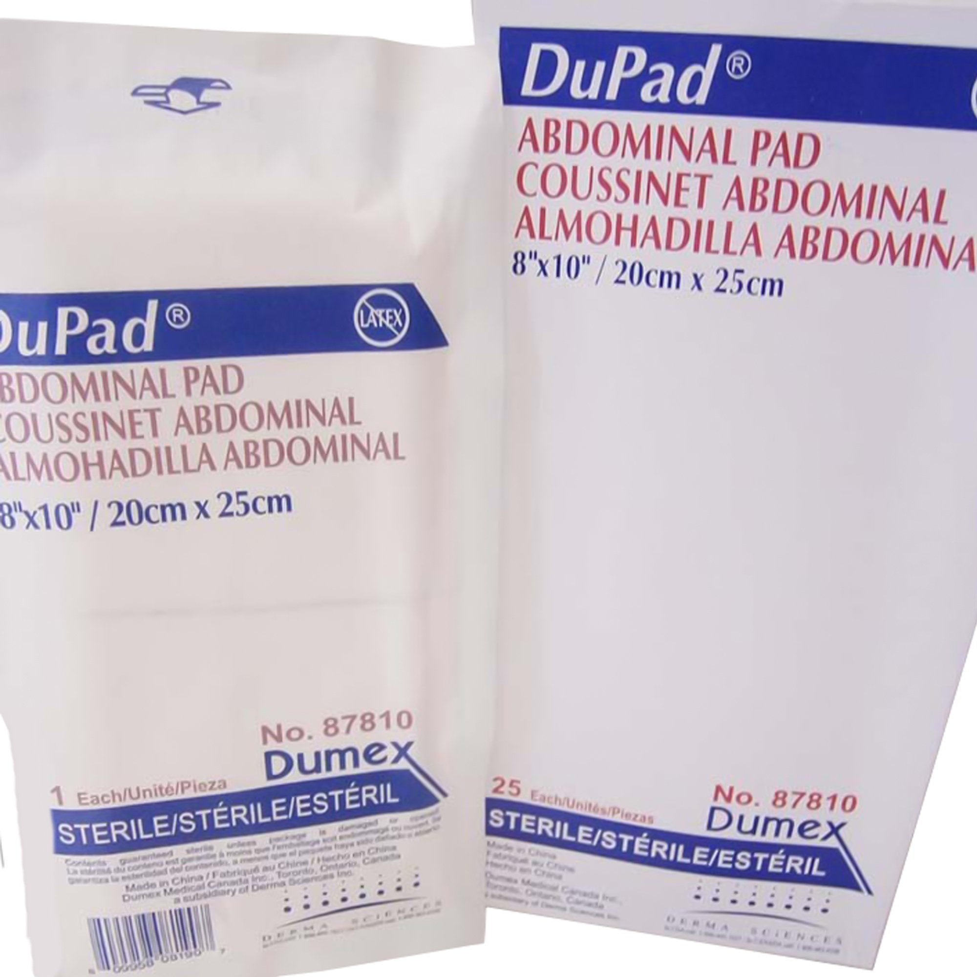 Abdominal Pad DuPad® 8 X 10 Inch 1 per Pack Sterile 1-Ply Rectangle