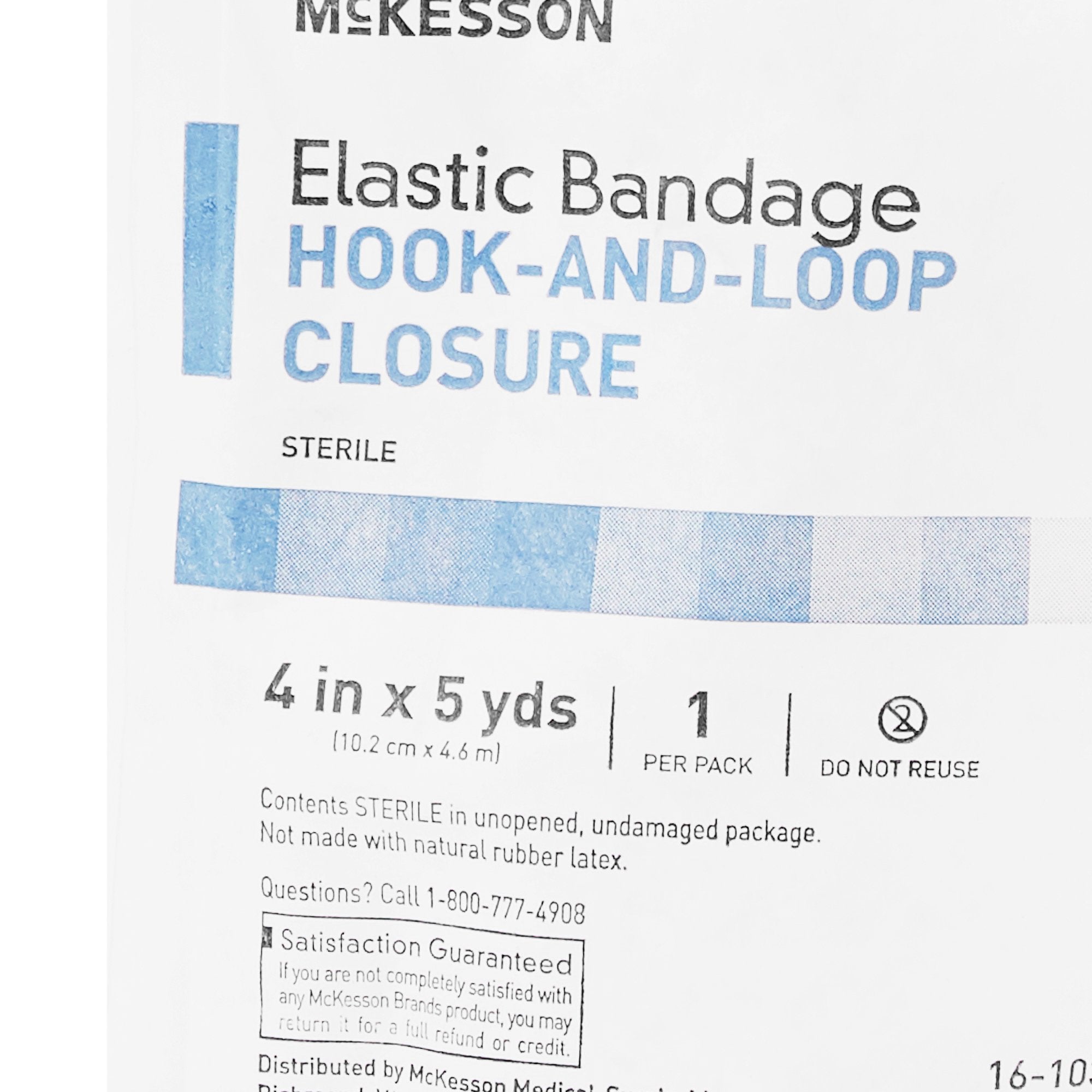 Elastic Bandage McKesson 4 Inch X 5 Yard Hook and Loop Closure Tan Sterile Standard Compression