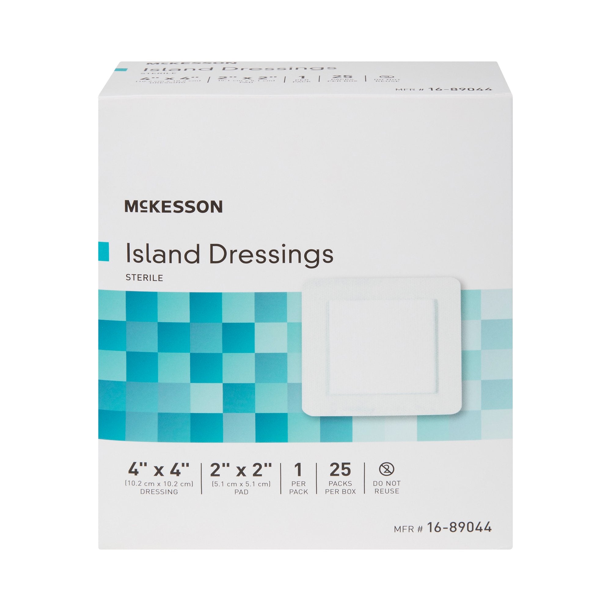 Adhesive Dressing McKesson 4 X 4 Inch Polypropylene / Rayon Square White Sterile