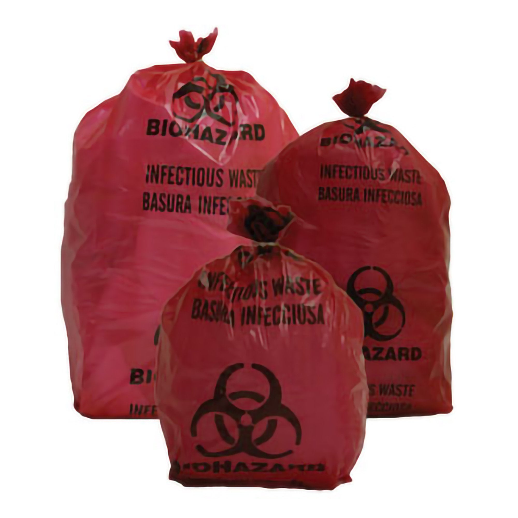 Biohazard Waste Bag 3 gal. Red Bag 14 X 18-1/2 Inch