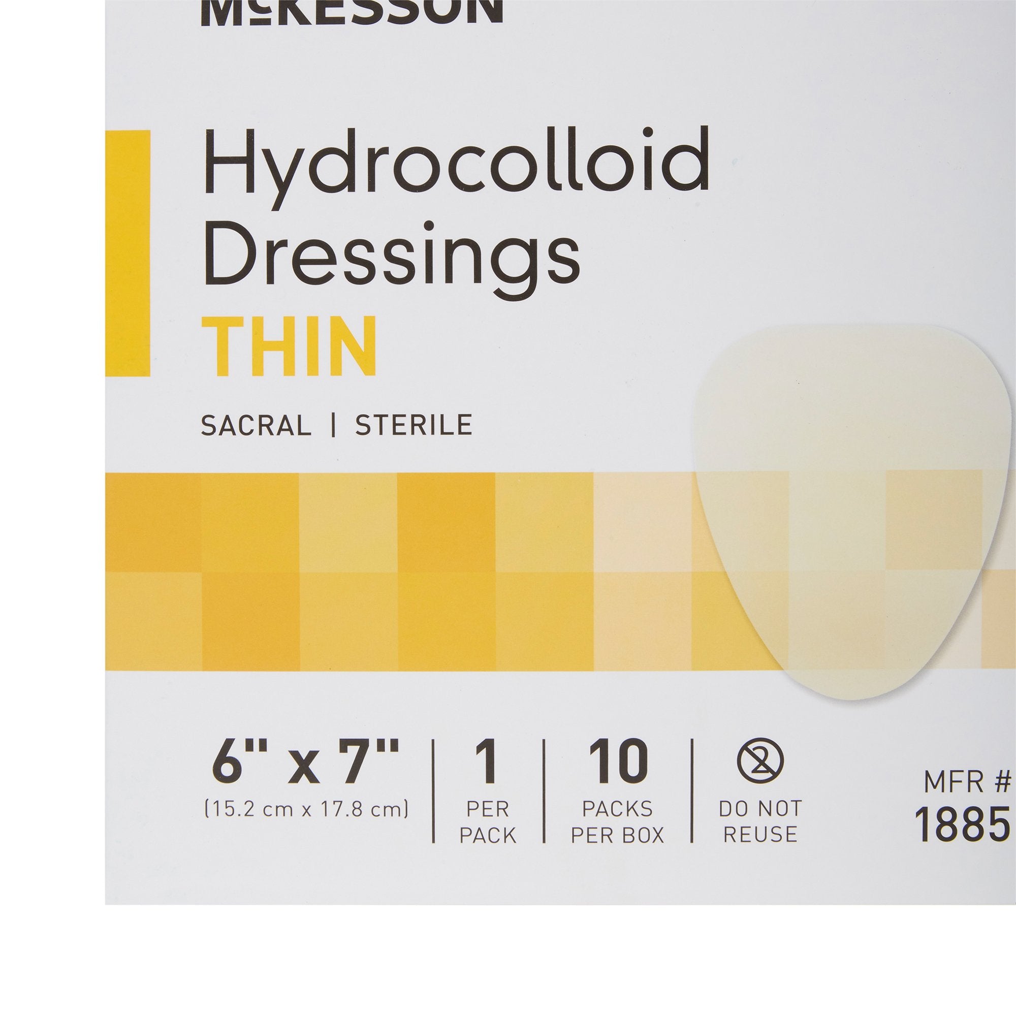Thin Hydrocolloid Dressing McKesson 6 X 7 Inch Sacral