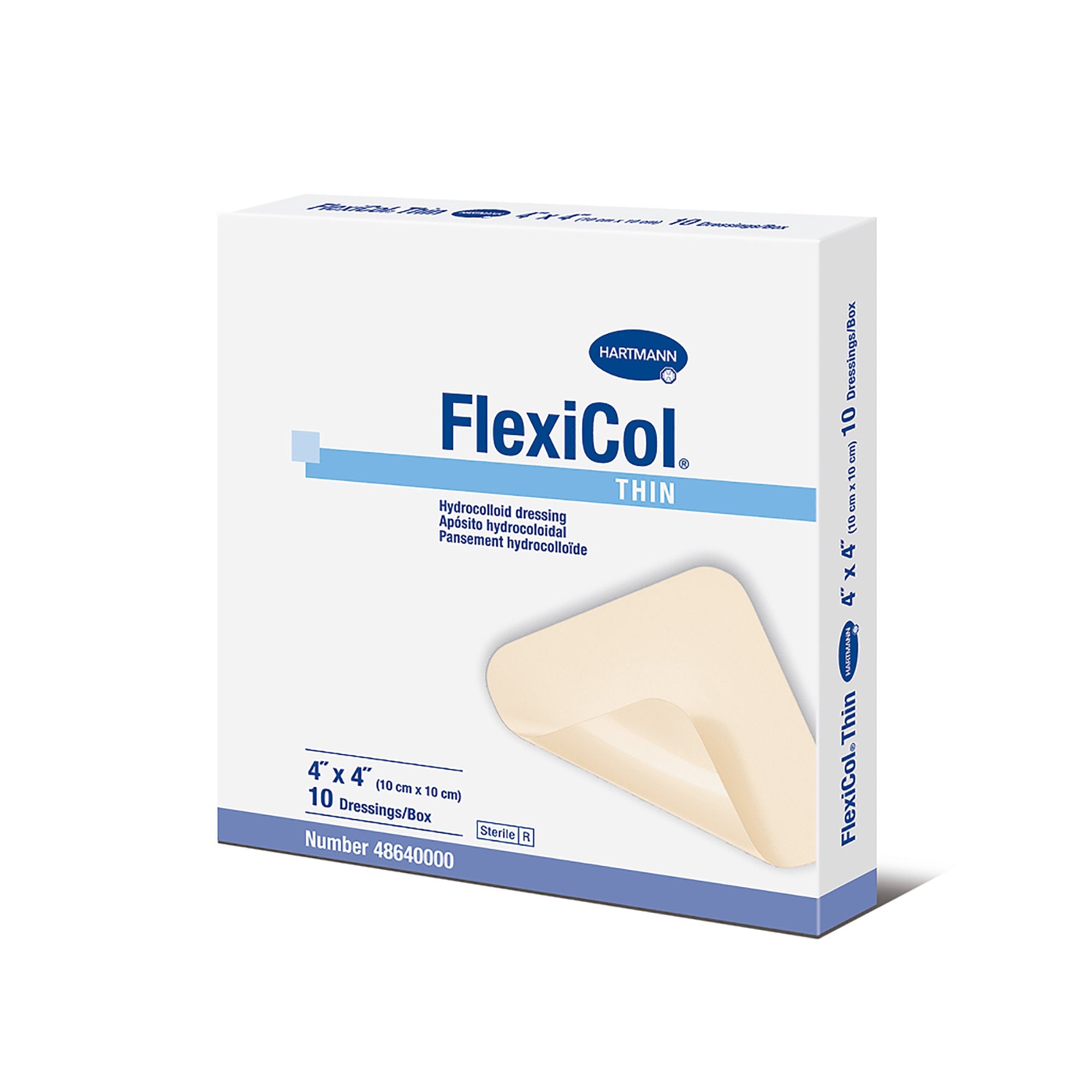 Thin Hydrocolloid Dressing FlexiCol® 4 X 4 Inch Square
