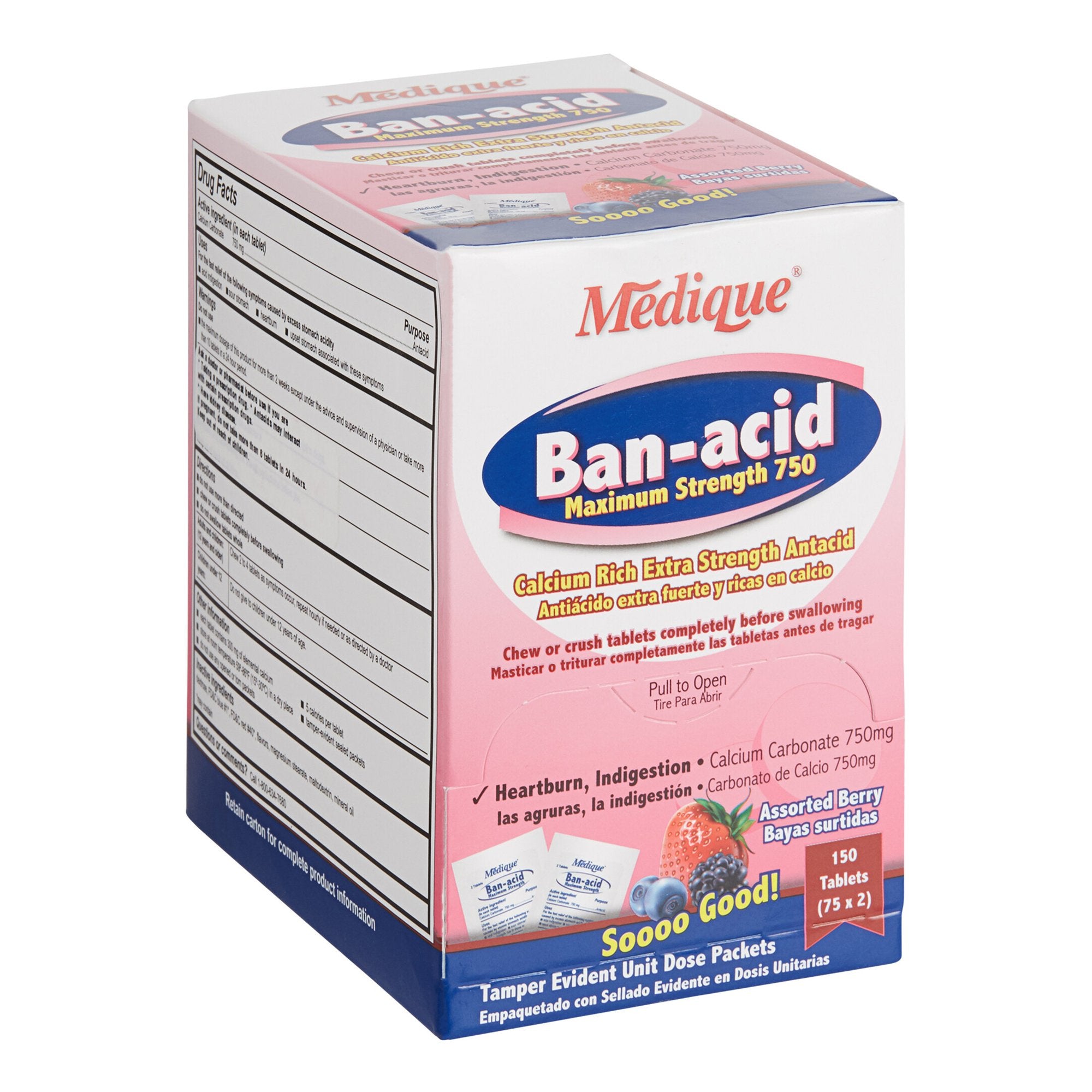 Antacid Ban-Acid® 750 mg Strength Chewable Tablet 150 per Box