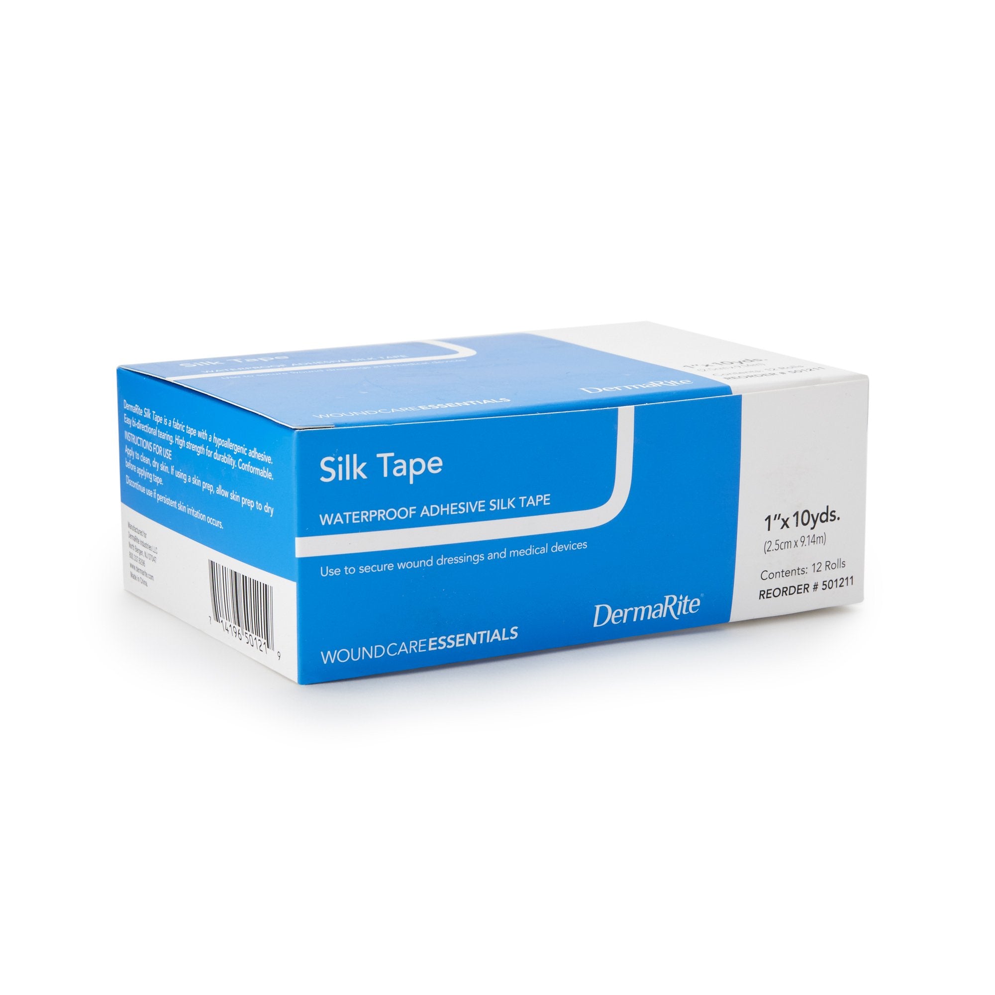 Waterproof Medical Tape Silk Tape White 1 Inch X 10 Yard Silk-Like Cloth NonSterile