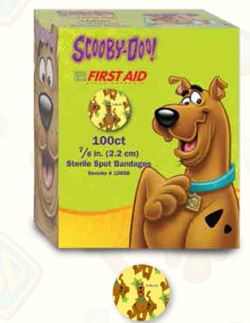 Adhesive Spot Bandage American® White Cross 7/8 Inch Plastic Round Kid Design (Scooby Doo) Sterile