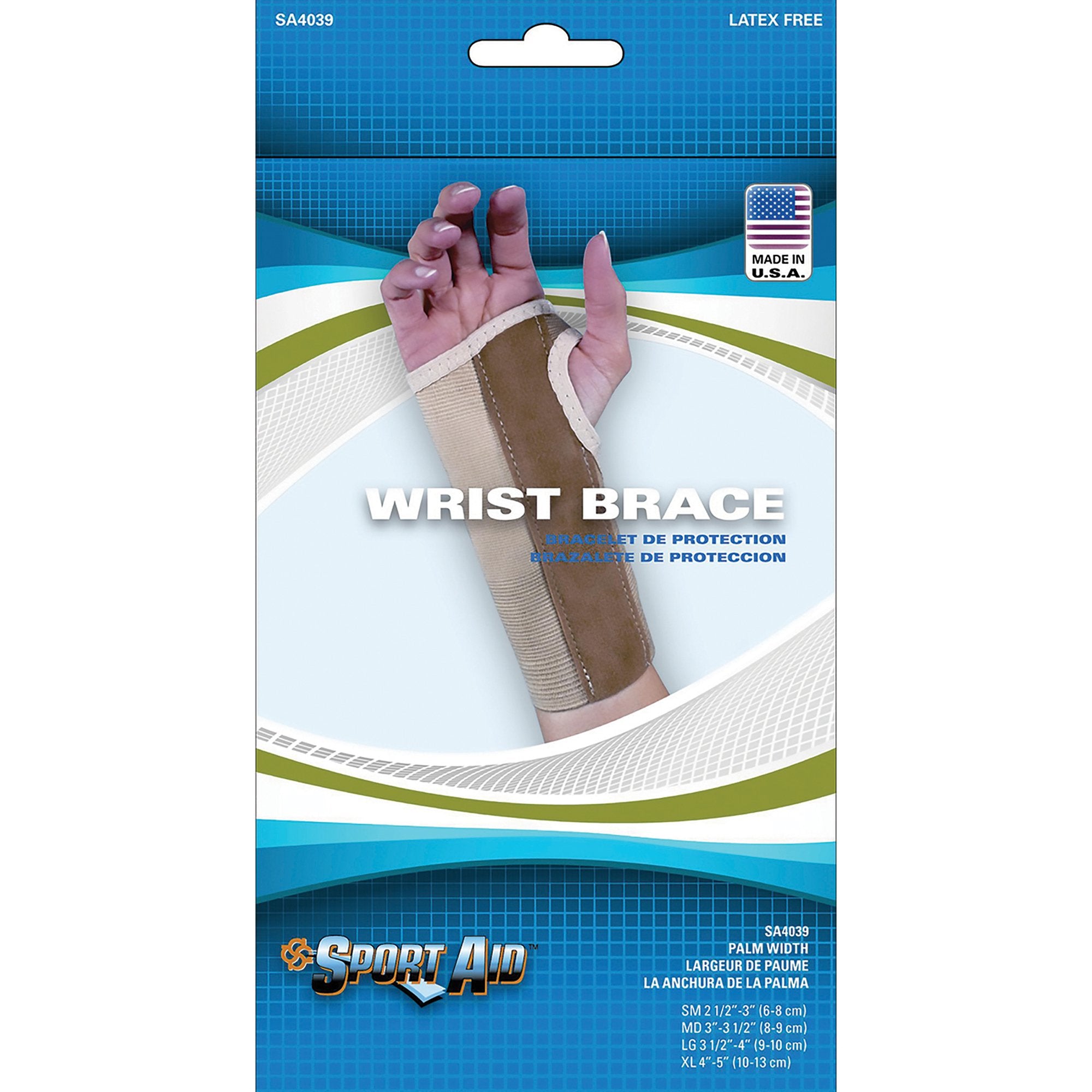 Wrist Brace Contoured Elastic / Suede Left Hand Beige Small