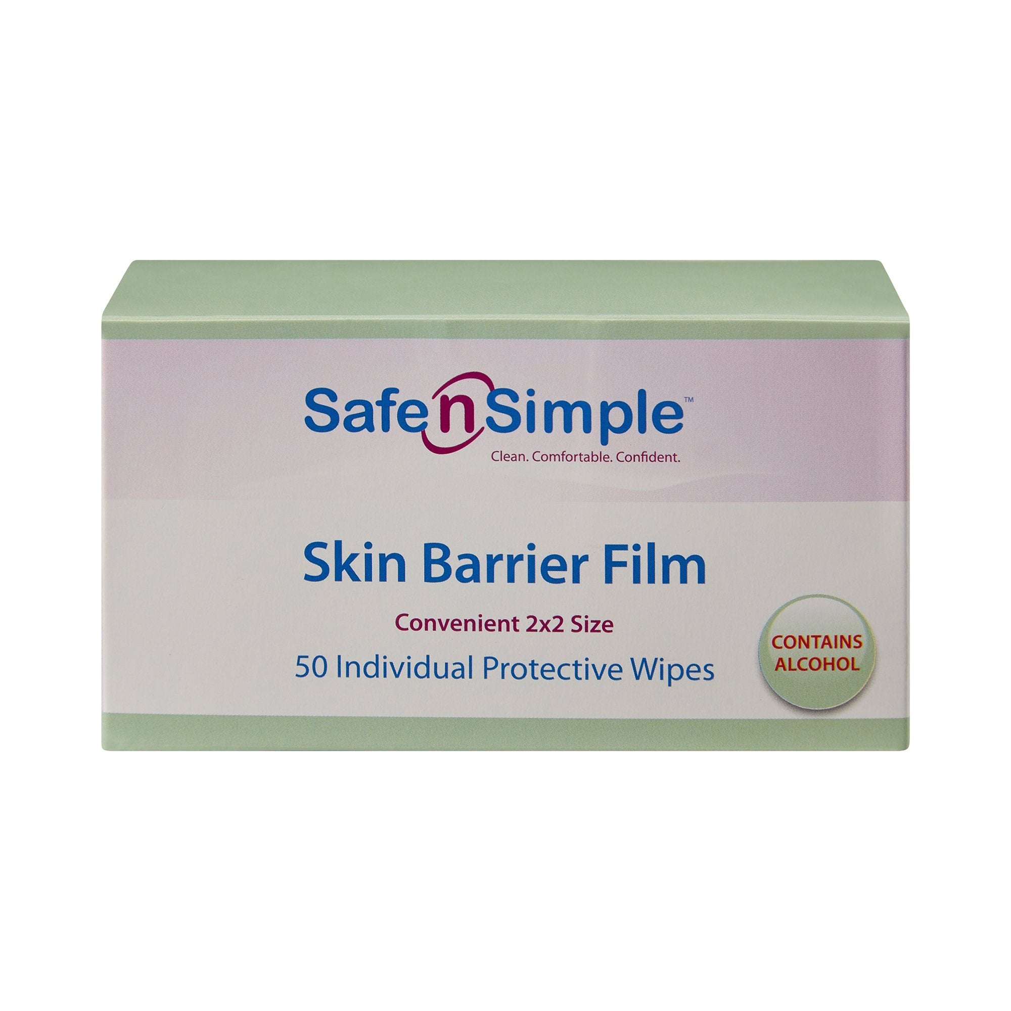 Skin Barrier Wipe Safe N Simple™ 43% / 20% Strength Isopropyl Alcohol / Butyl Ester of PVM/MA Copolymer Individual Packet NonSterile