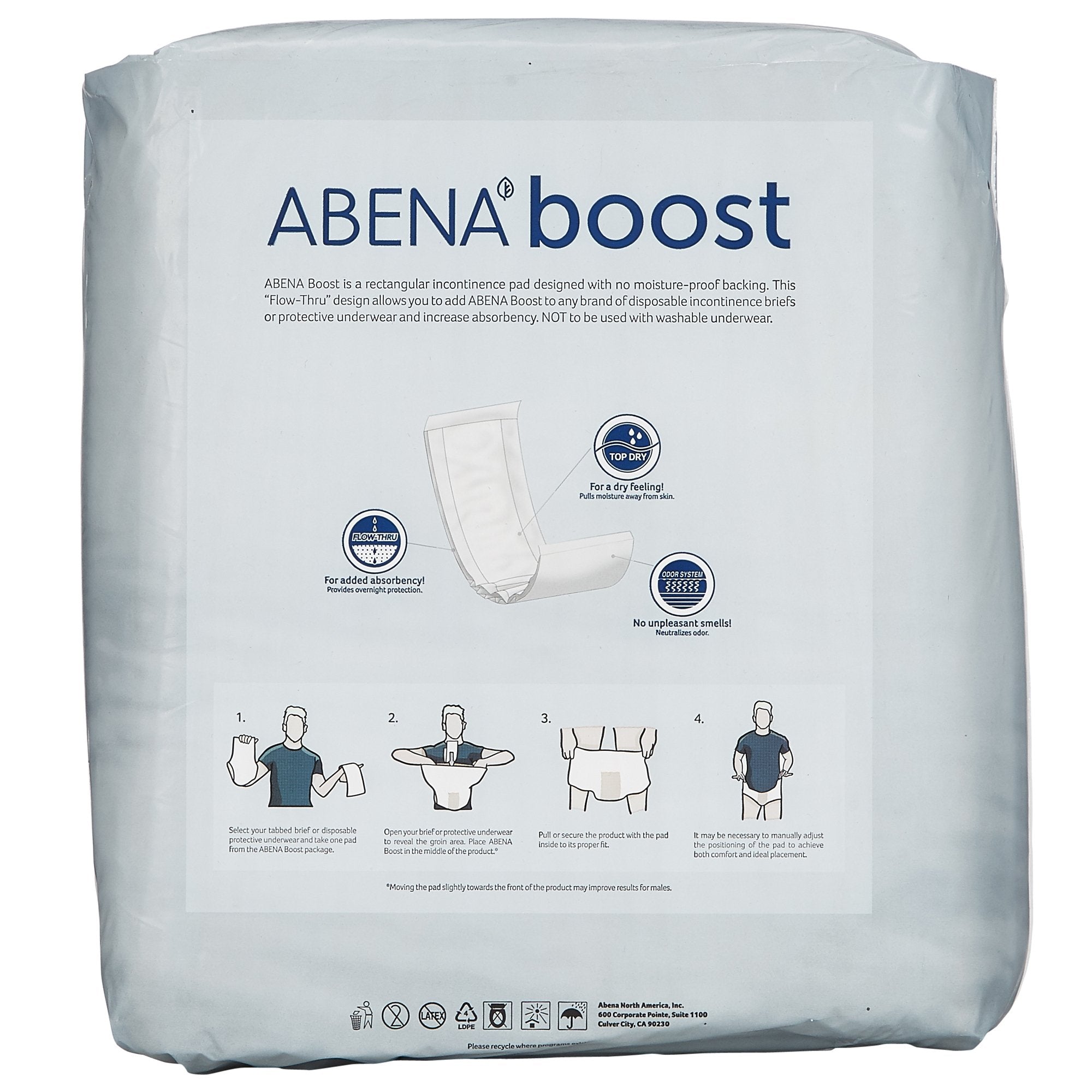 Booster Pad Abena™ Boost 6-1/4 X 24 Inch Moderate Absorbency Fluff / Polymer Core One Size Fits Most