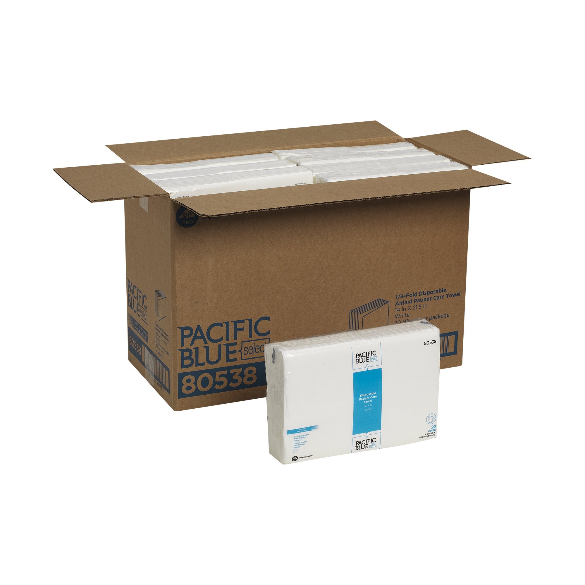 Hand Towel Pacific Blue Select™ A400 14 X 21-1/2 Inch Airlaid Bonded Cellulose White Disposable