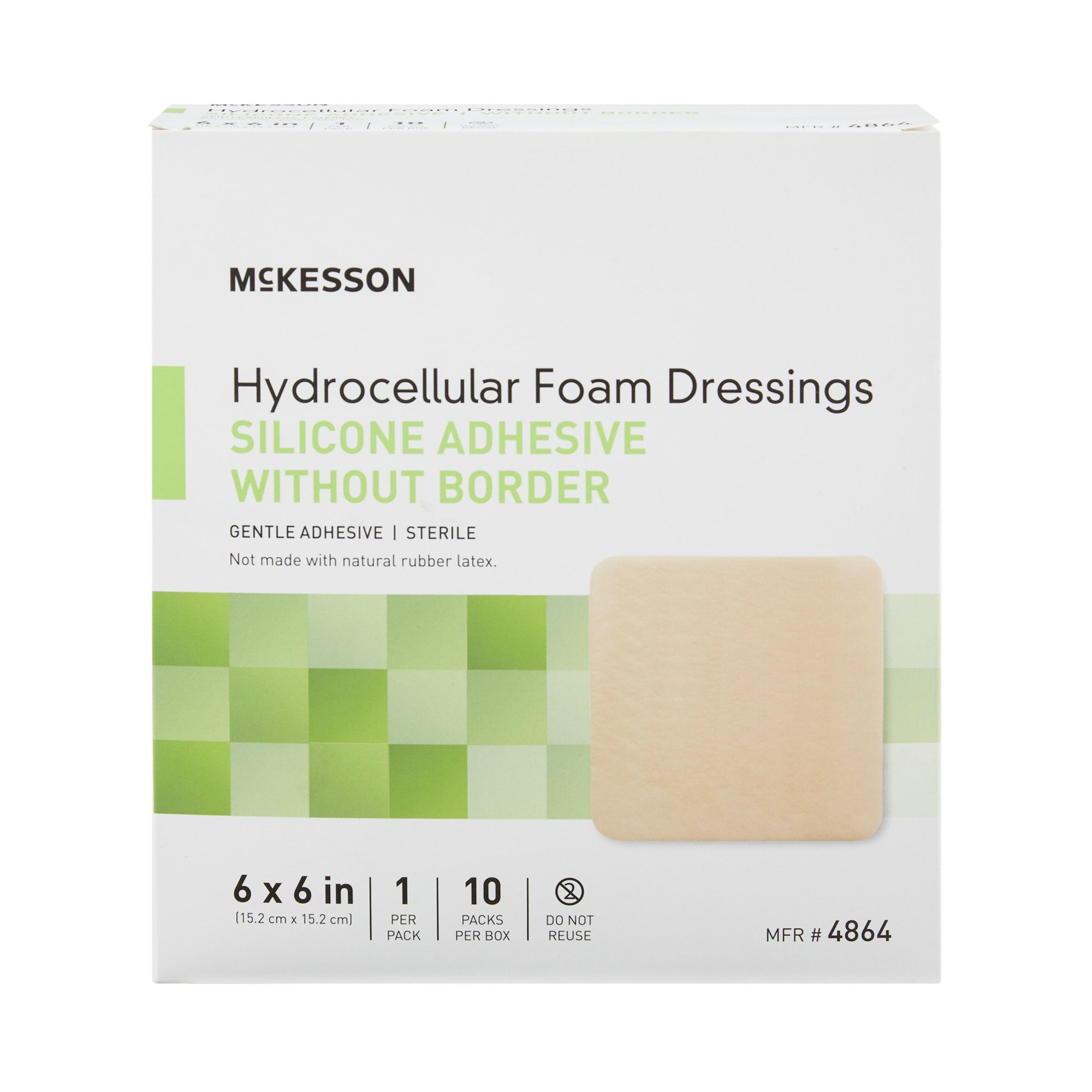 Foam Dressing McKesson 6 X 6 Inch Without Border Film Backing Silicone Gel Adhesive Square Sterile
