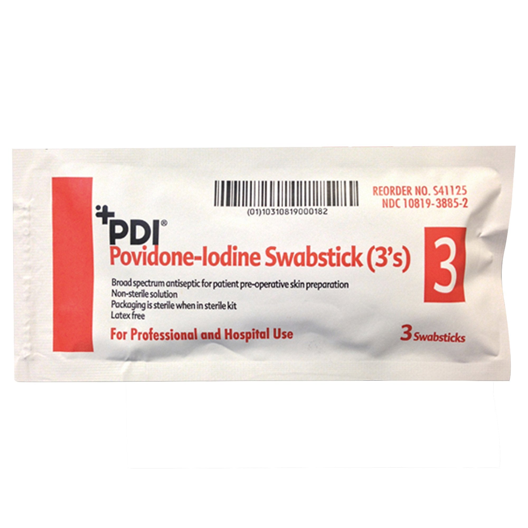 Impregnated Swabstick PDI® 10% Strength Povidone-Iodine Individual Packet NonSterile