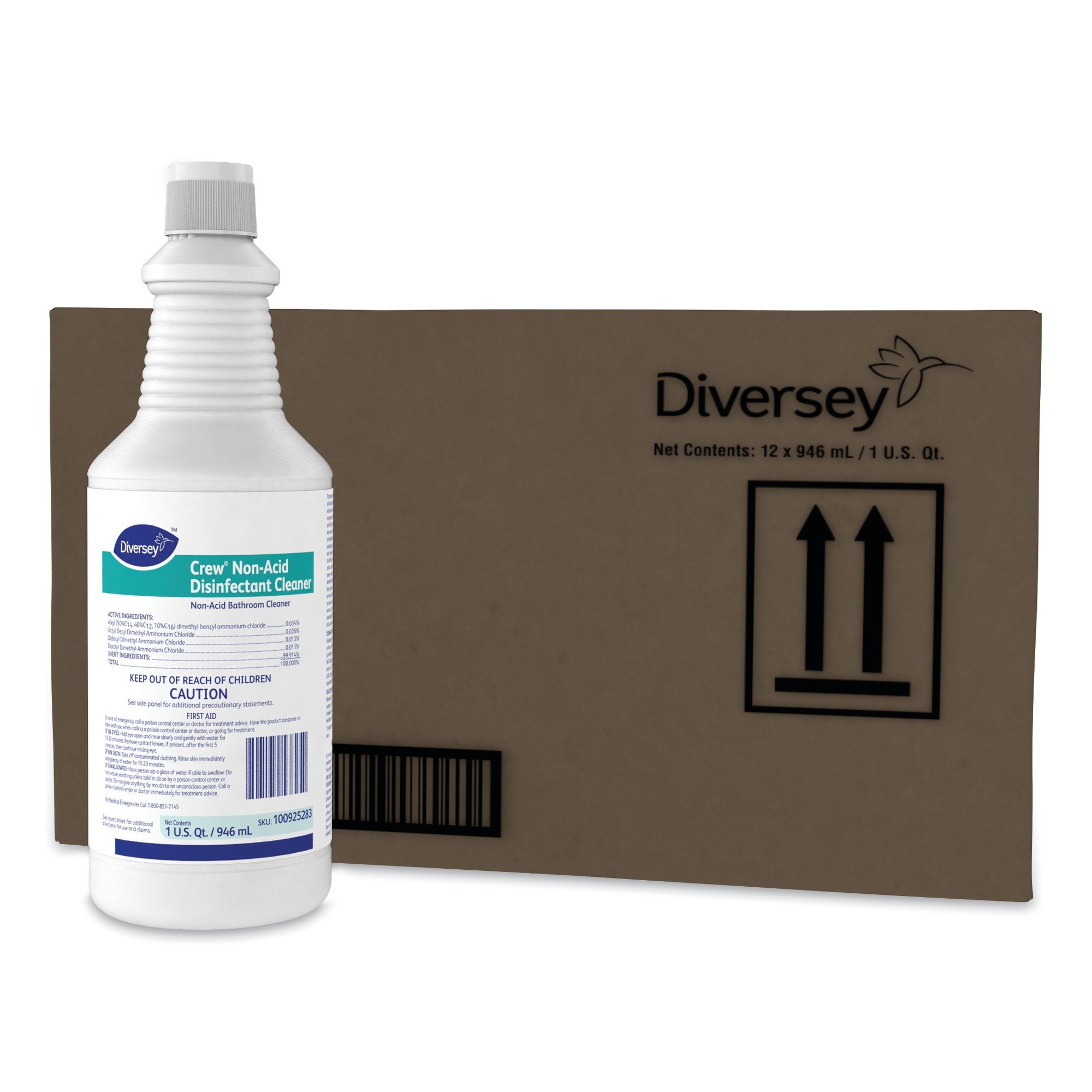 Diversey™ Crew® Surface Disinfectant Cleaner Nonacidic Manual Squeeze Liquid 32 oz. Bottle Fresh Scent NonSterile