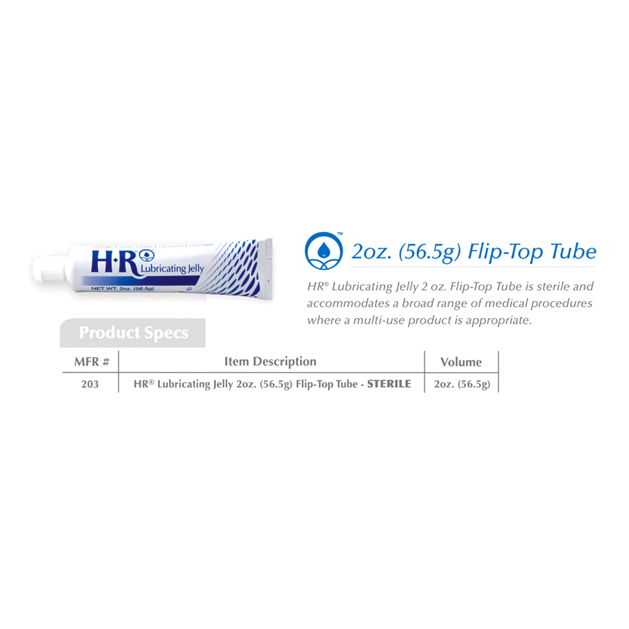 Lubricating Jelly HR® 2 oz. Tube Sterile