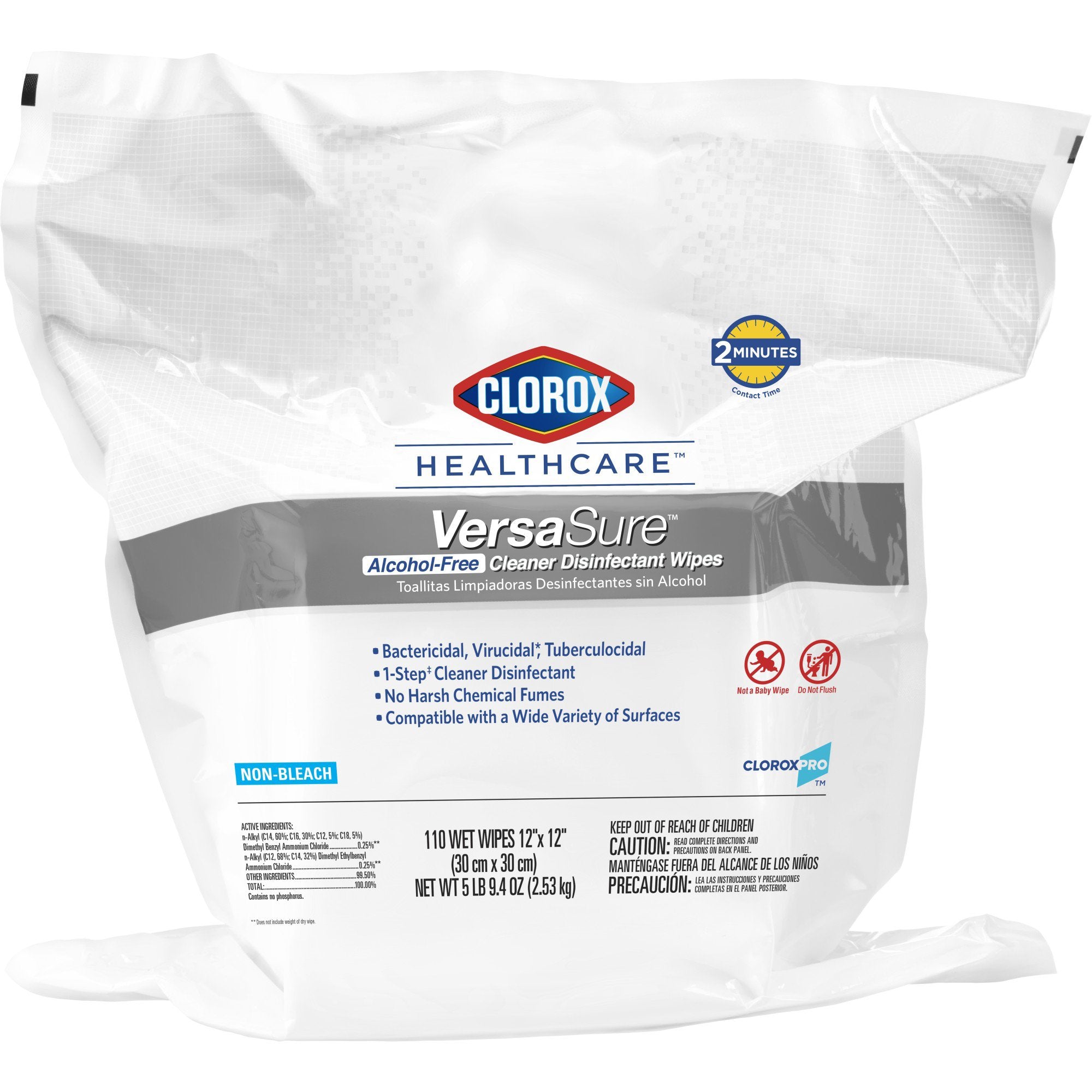 Clorox Healthcare® VersaSure™ Surface Disinfectant Refill Premoistened Quaternary Based Manual Pull Wipe 110 Count Pouch Scented NonSterile