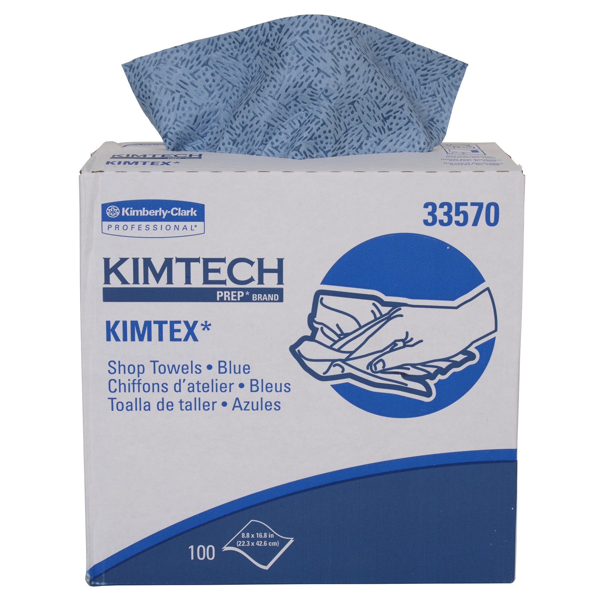 Task Wipe Kimtech Prep Kimtex Heavy Duty Blue NonSterile Polypropylene 8-4/5 X 16-4/5 Inch Disposable