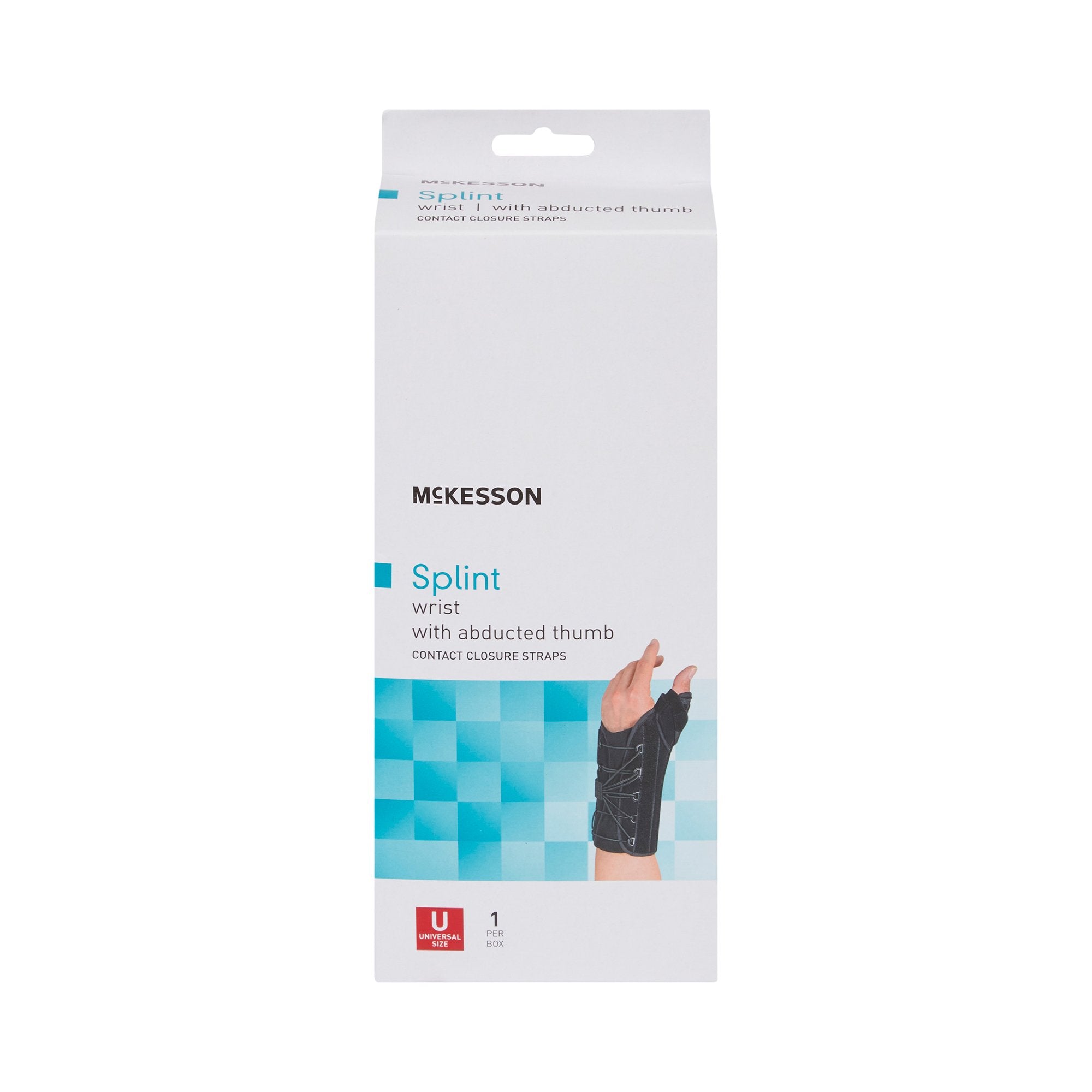 Wrist Brace with Thumb Spica McKesson Right Hand Black One Size Fits Most