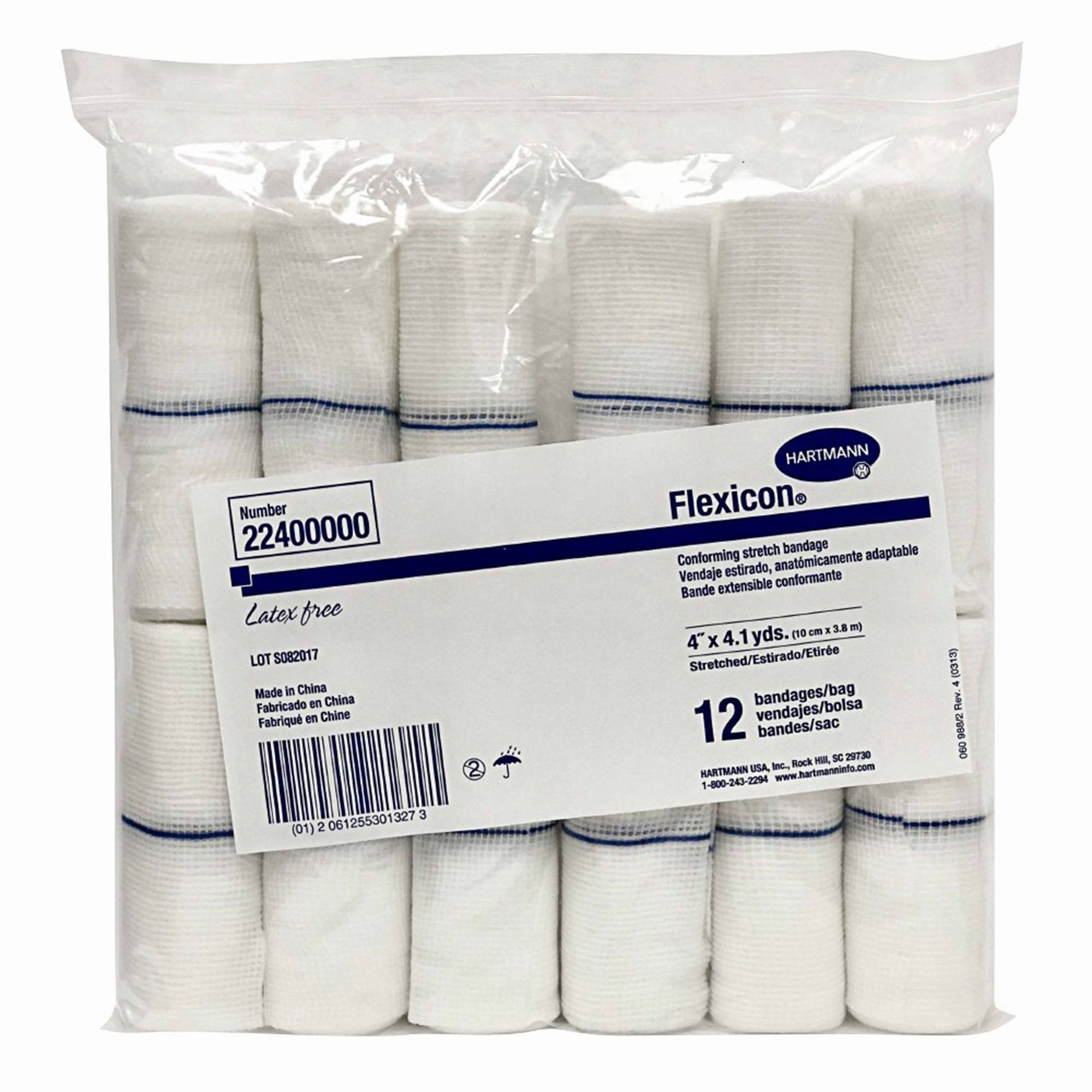 Conforming Bandage Flexicon® 4 Inch X 4-1/10 Yard 12 per Pack NonSterile 1-Ply Roll Shape