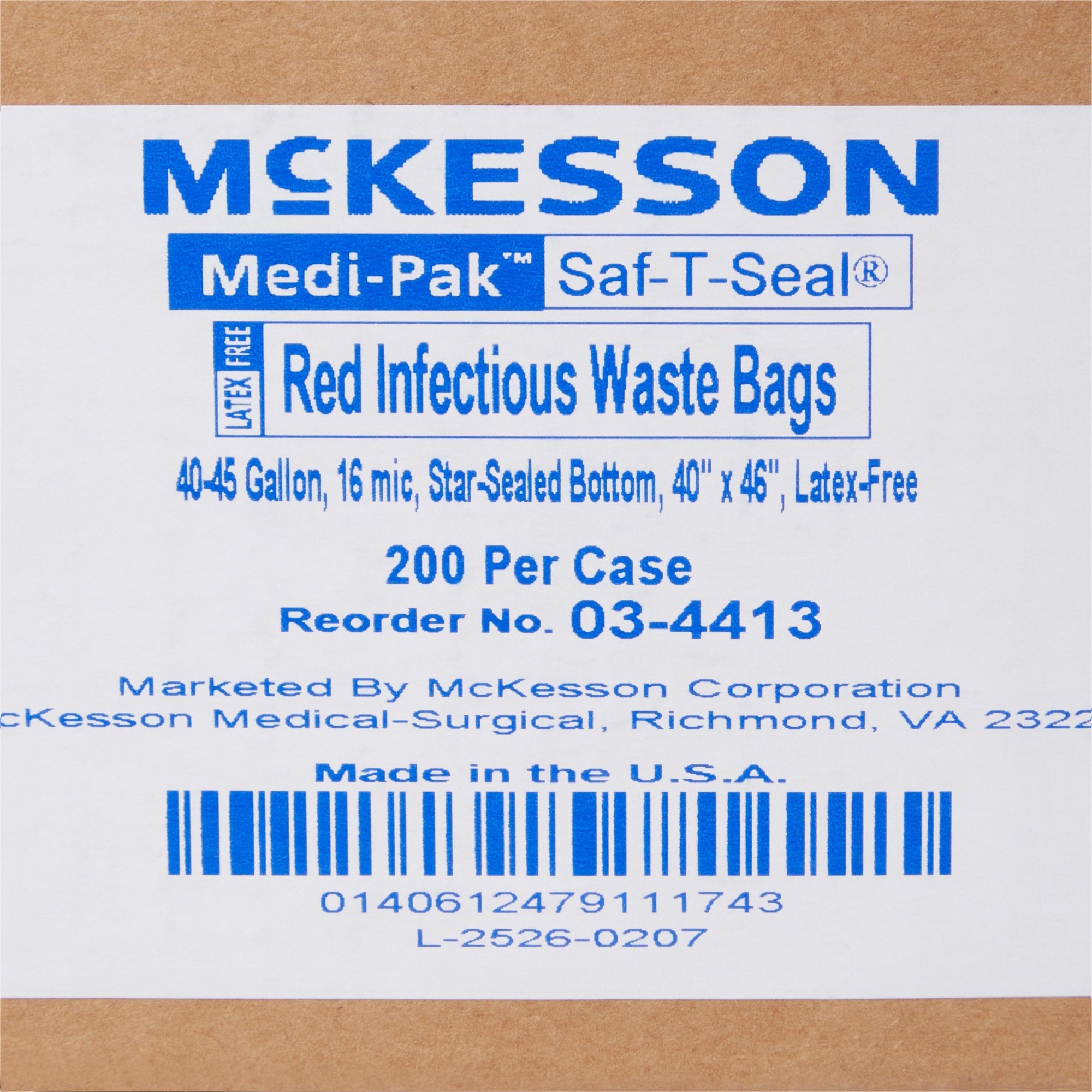 Infectious Waste Bag McKesson 40 to 45 gal. Red Bag Polymer Film 40 X 46 Inch