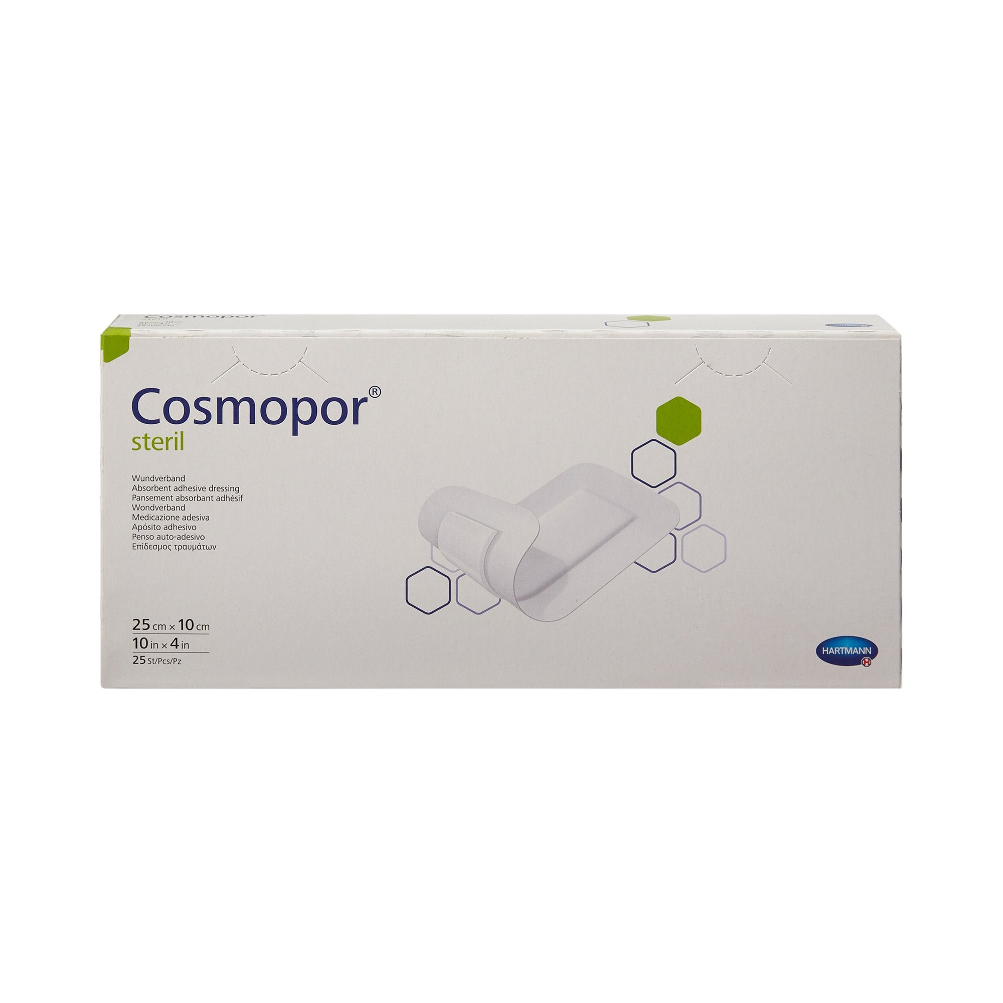 Adhesive Dressing Cosmopor® 4 X 10 Inch Nonwoven Rectangle White Sterile