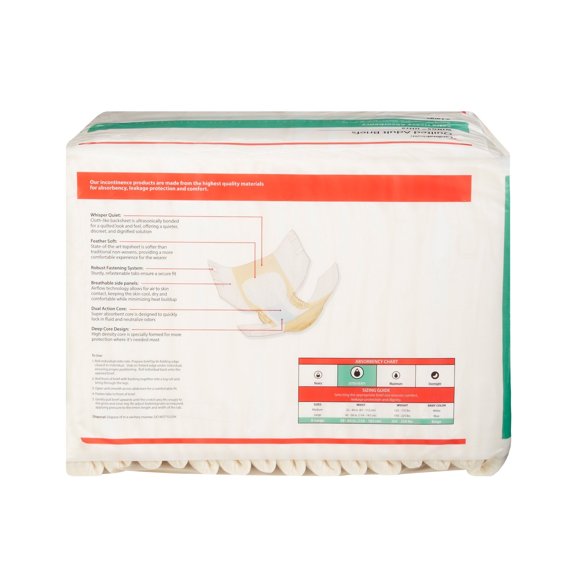 Unisex Adult Incontinence Brief Wings™ Ultra X-Large Disposable Heavy Absorbency