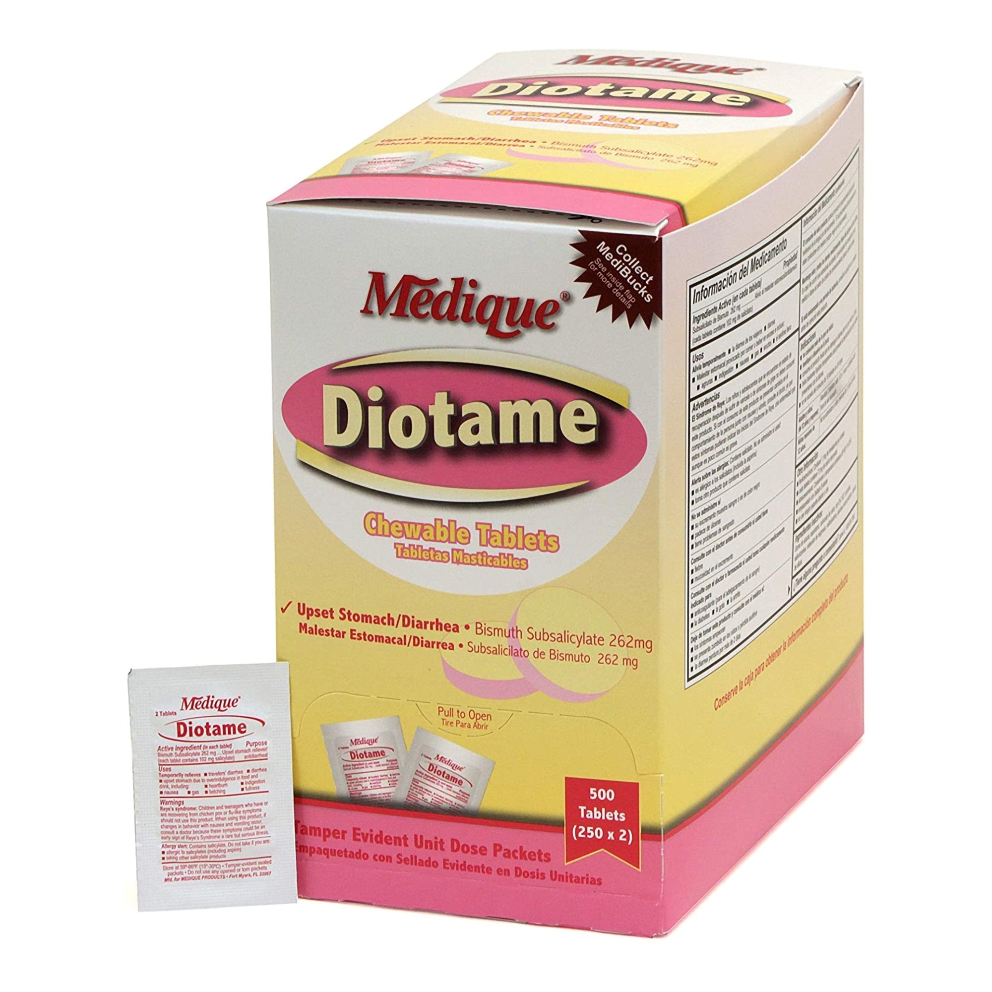 Anti-Diarrheal Diotame® 262 mg Strength Chewable Tablet 500 per Box
