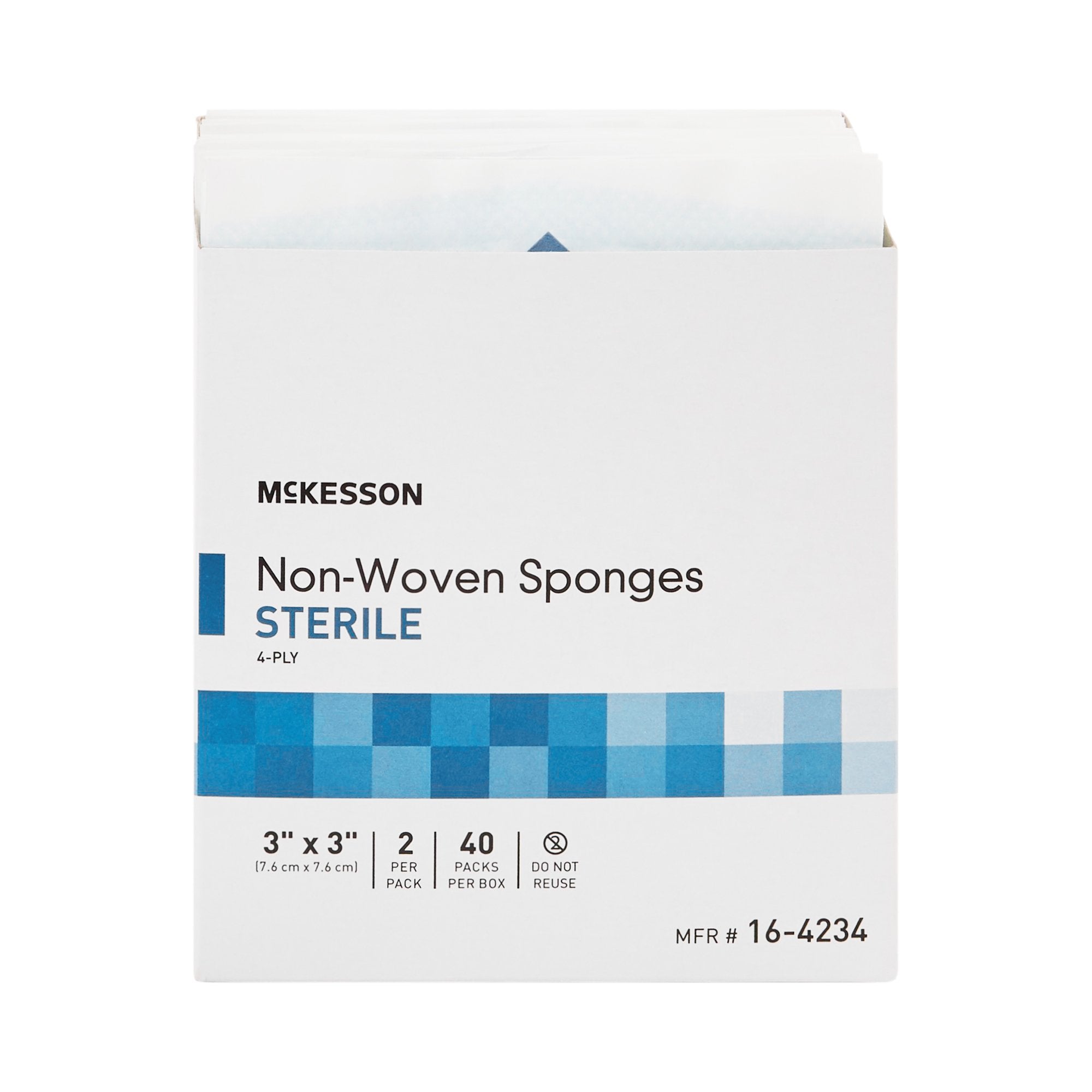 Nonwoven Sponge McKesson 3 X 3 Inch 2 per Pack Sterile 4-Ply Square