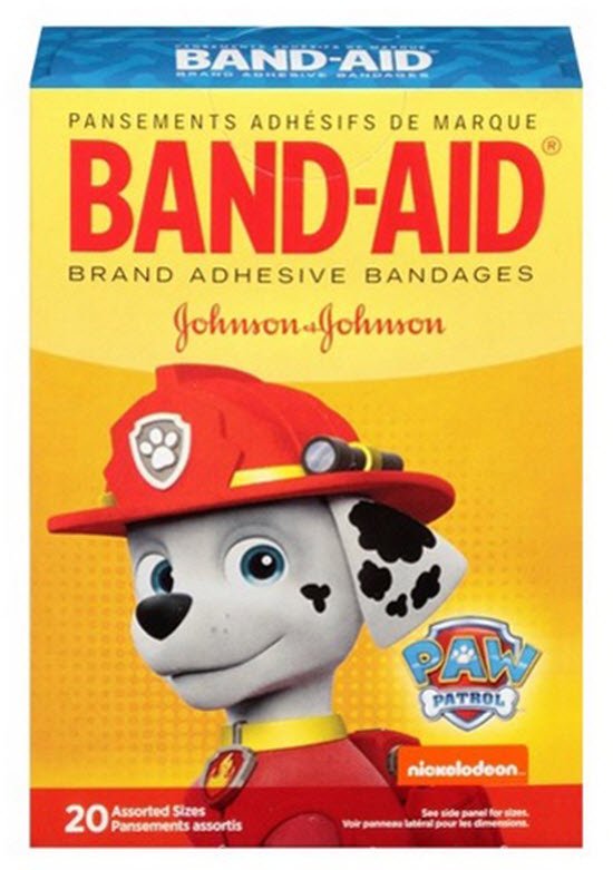 Adhesive Strip Band-Aid® 5/8 X 2-1/4 Inch / 3/4 X 3 Inch Plastic Rectangle / Round Kid Design (Paw Patrol) Sterile
