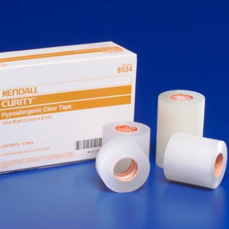 Hypoallergenic Medical Tape Kendall™ Hypoallergenic Clear Transparent 1/2 Inch X 10 Yard Plastic NonSterile