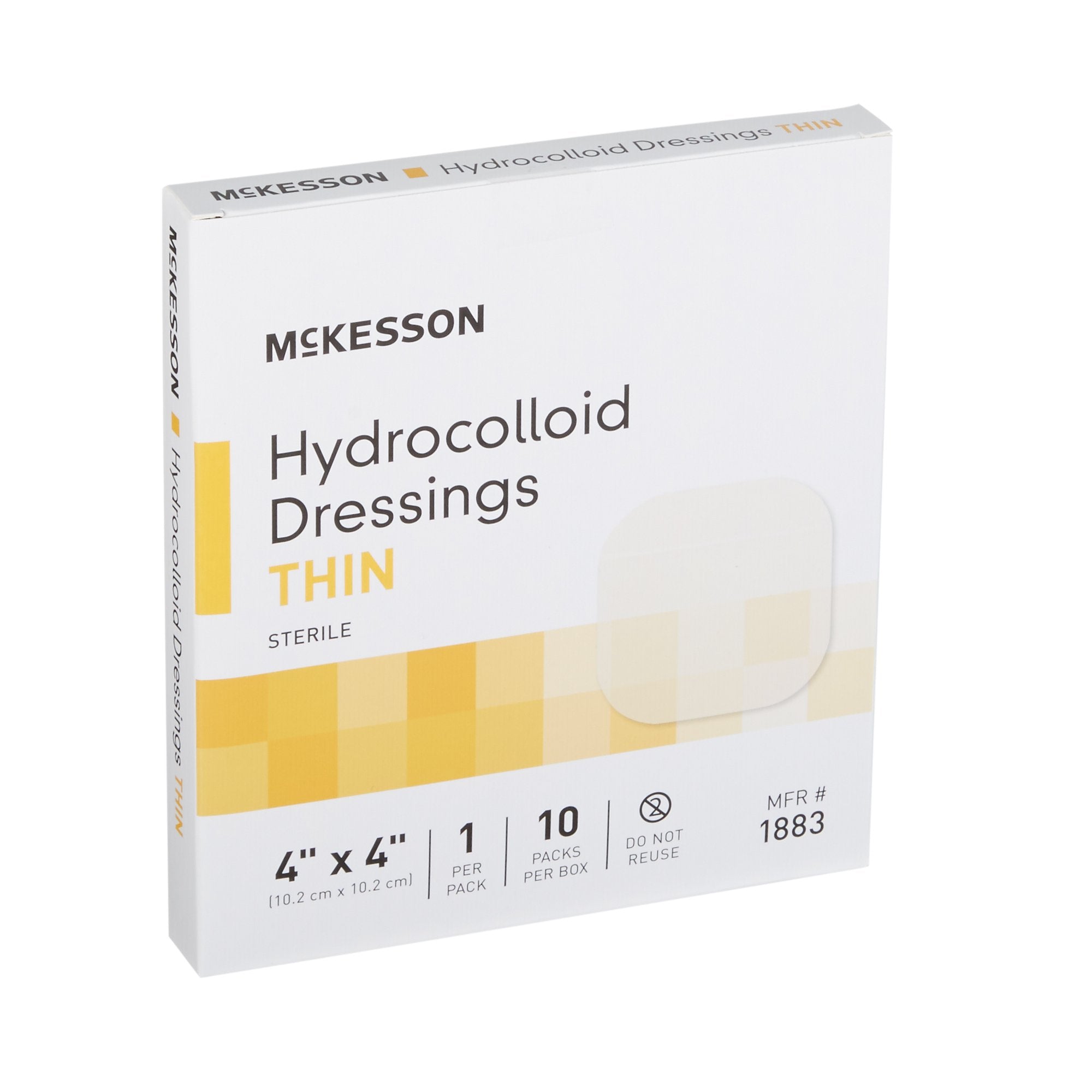 Thin Hydrocolloid Dressing McKesson 4 X 4 Inch Square
