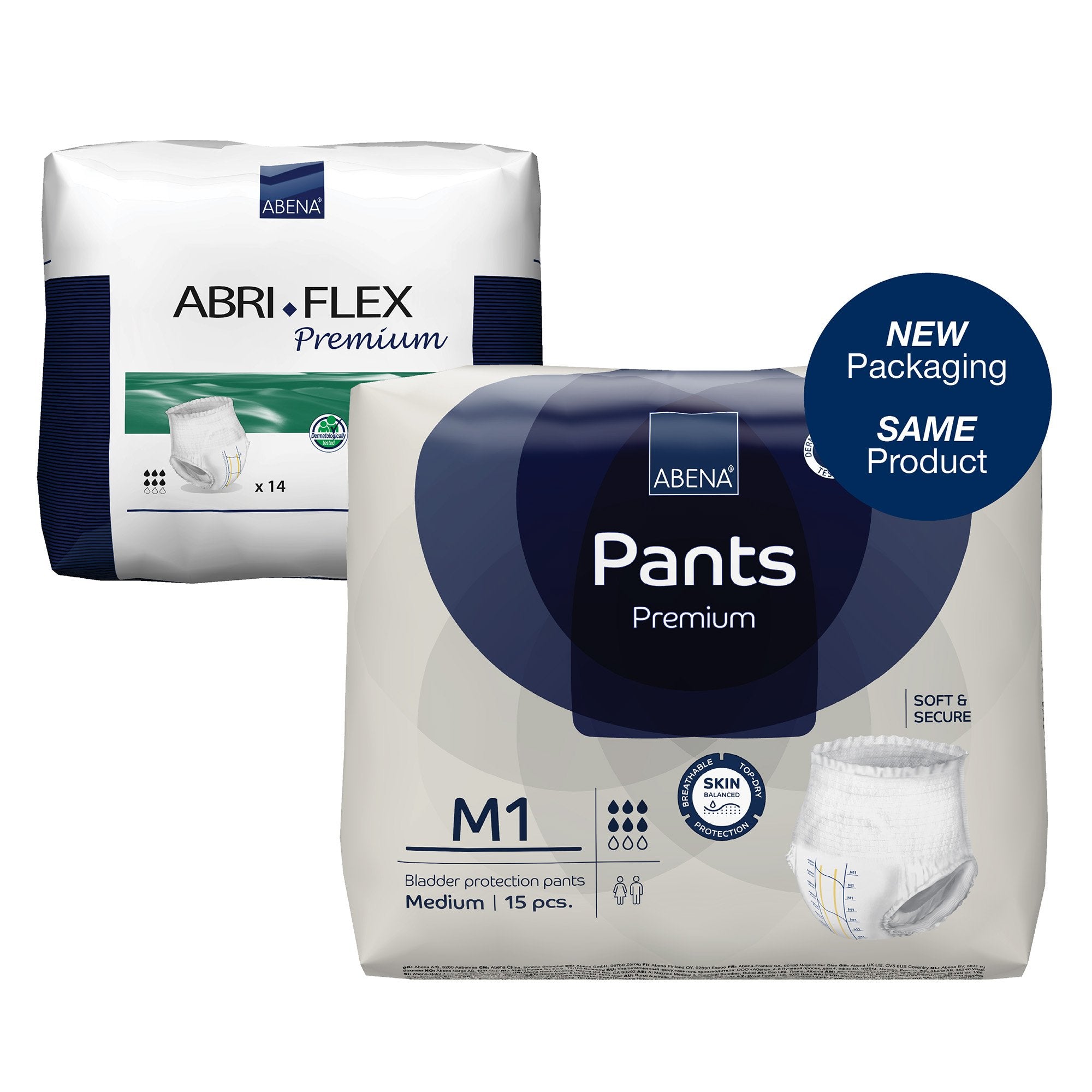 Unisex Adult Absorbent Underwear Abena® Premium Pants M1 Pull On with Tear Away Seams Medium Disposable Moderate Absorbency