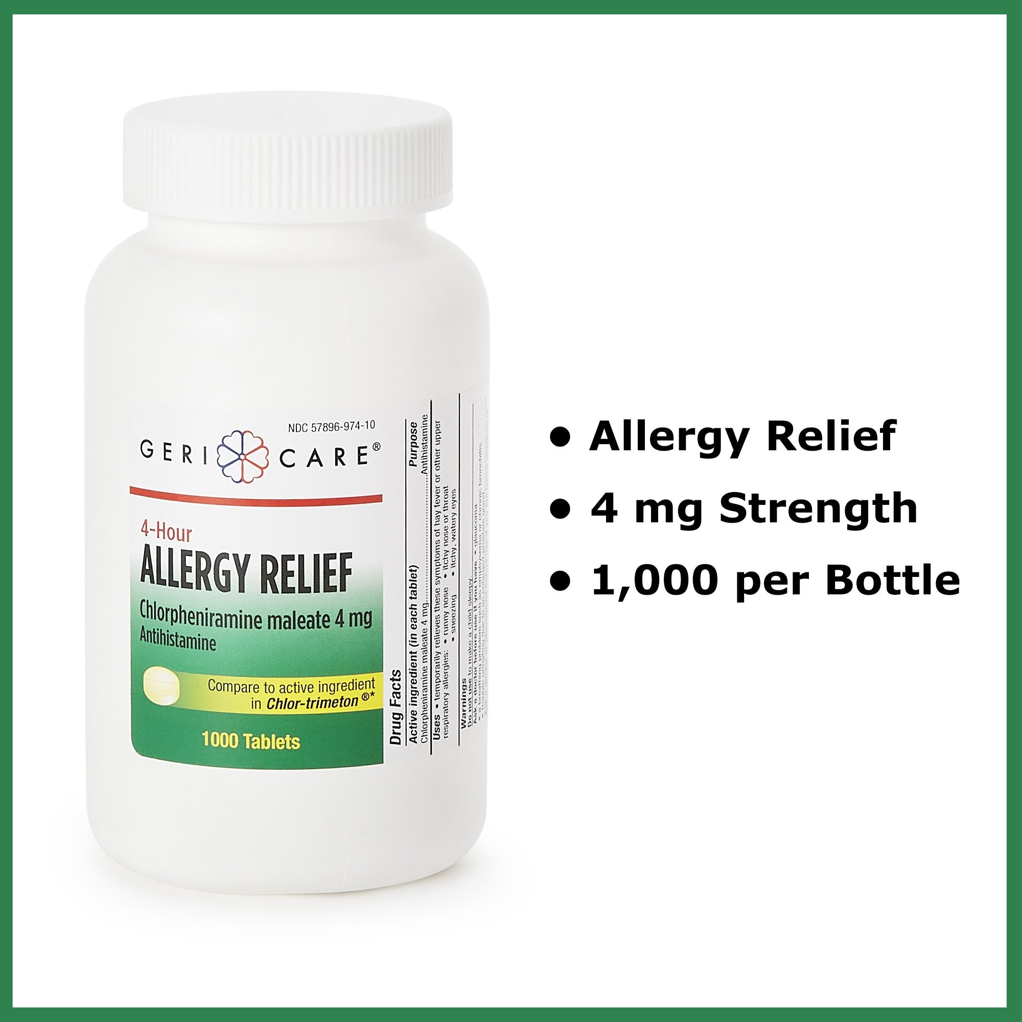 Allergy Relief Health*Star® 4 mg Strength Tablet 1,000 per Bottle
