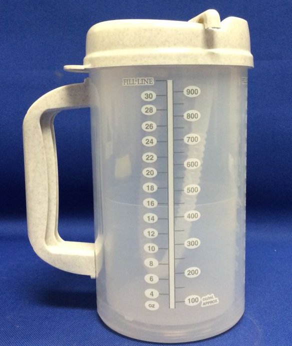 Graduated Drinking Mug 32 oz. Translucent Plastic Reusable
