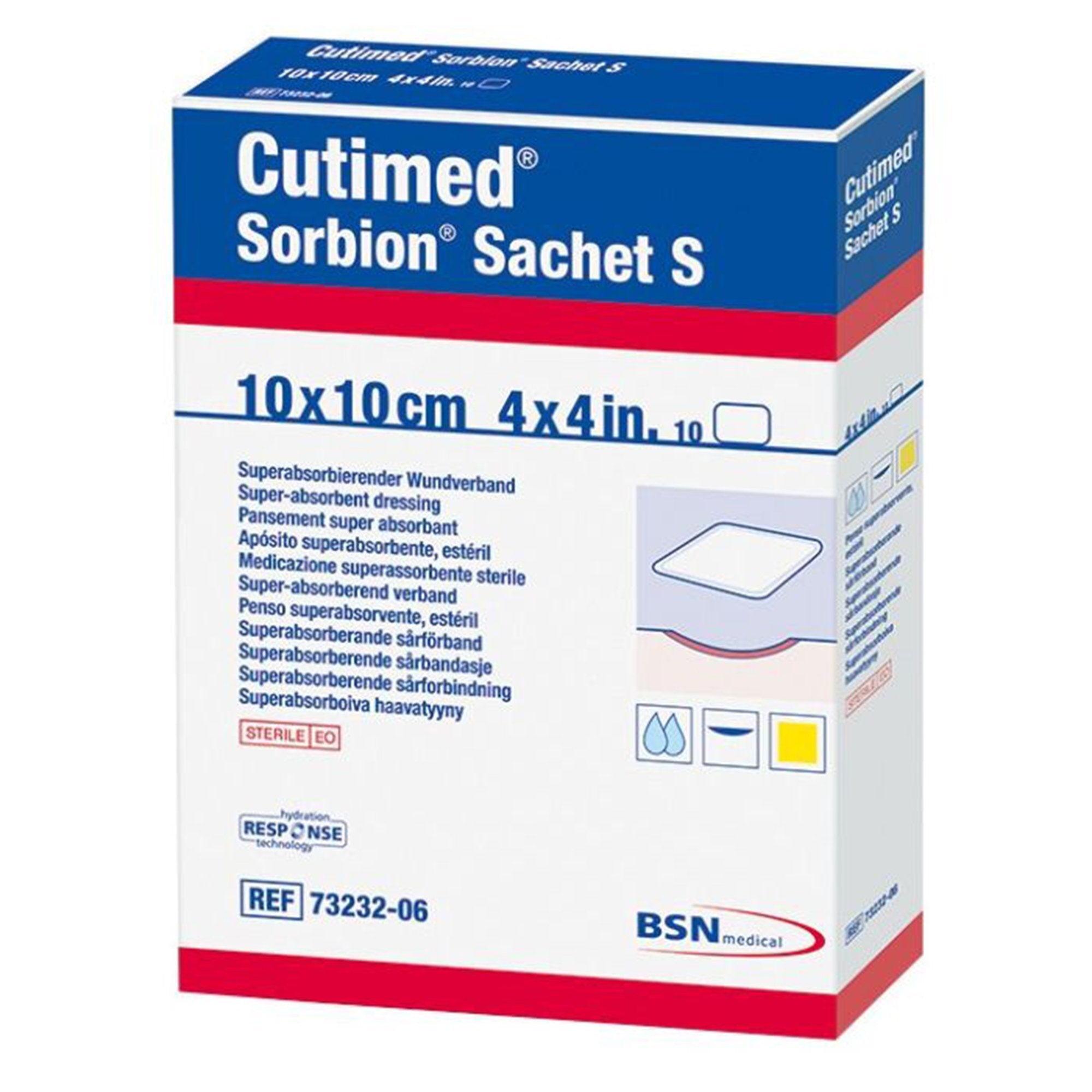 Wound Dressing Cutimed® Sorbion® Sachet S 4 X 4 Inch Square