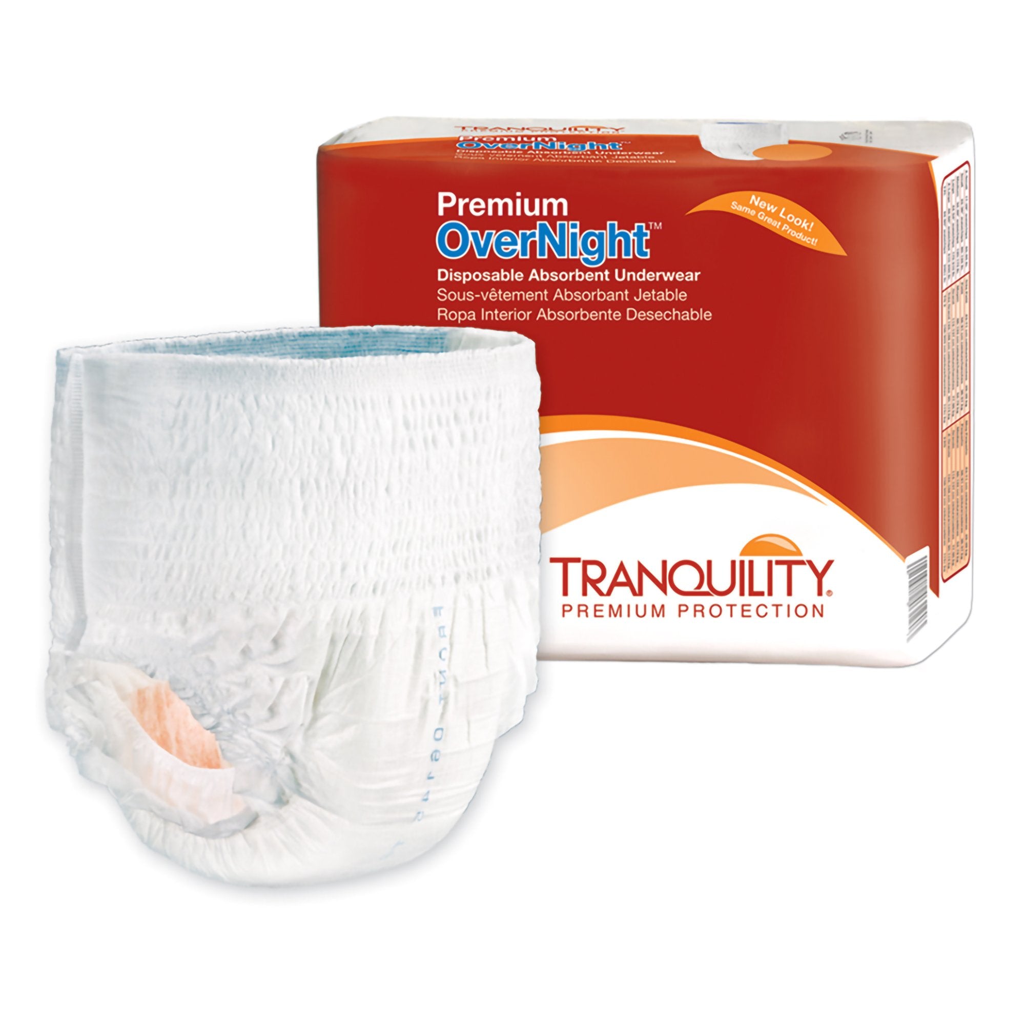 Unisex Adult Absorbent Underwear Tranquility® Premium OverNight™ Pull On with Tear Away Seams Small Disposable Heavy Absorbency