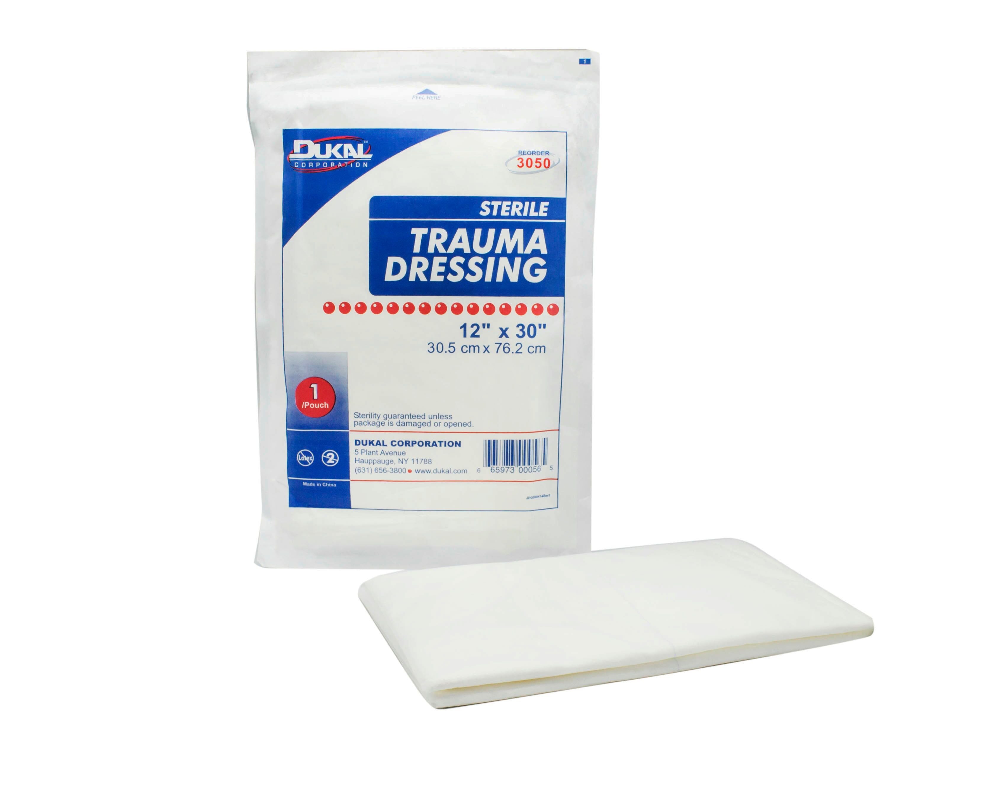 Trauma Dressing Dukal™ 12 X 30 Inch 1 per Pack Sterile Rectangle