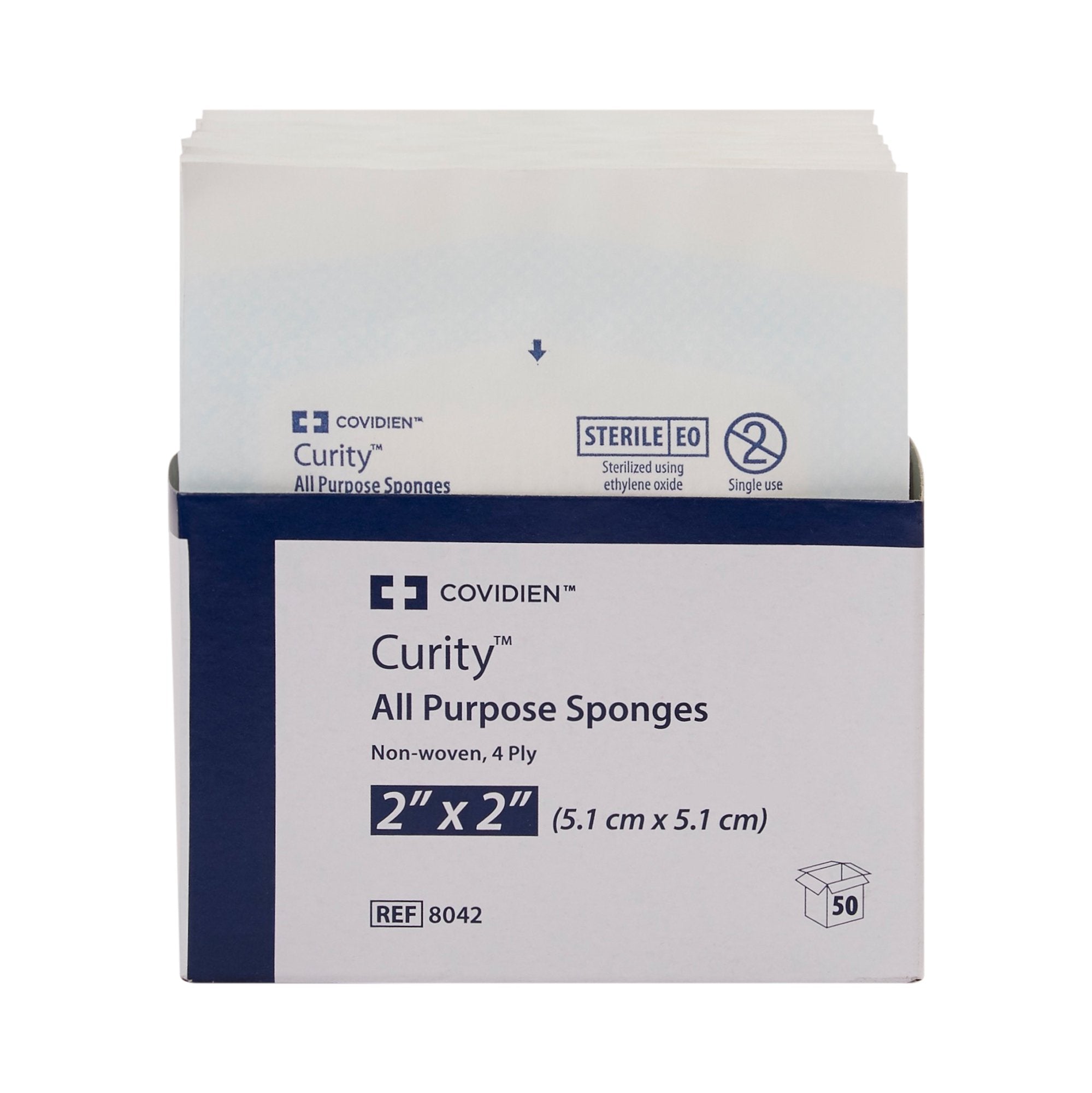 Nonwoven Sponge Curity™ 2 X 2 Inch 2 per Pack Sterile 4-Ply Square