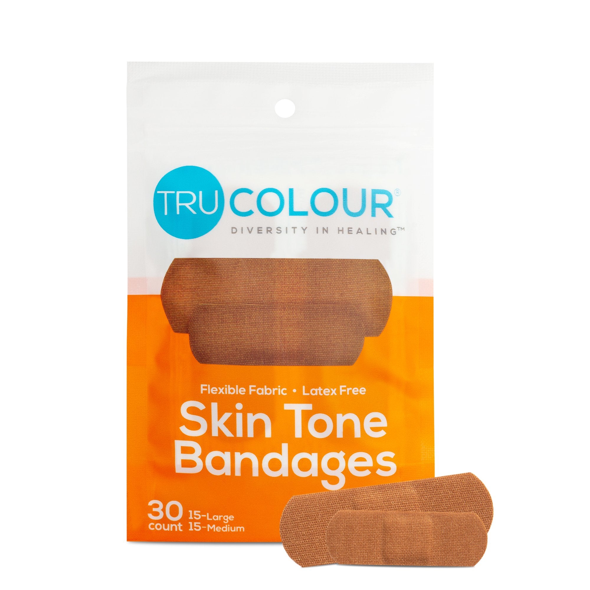 Waterproof Adhesive Strip Tru-Colour® 1 X 3 Inch Fabric Rectangle Brown Sterile