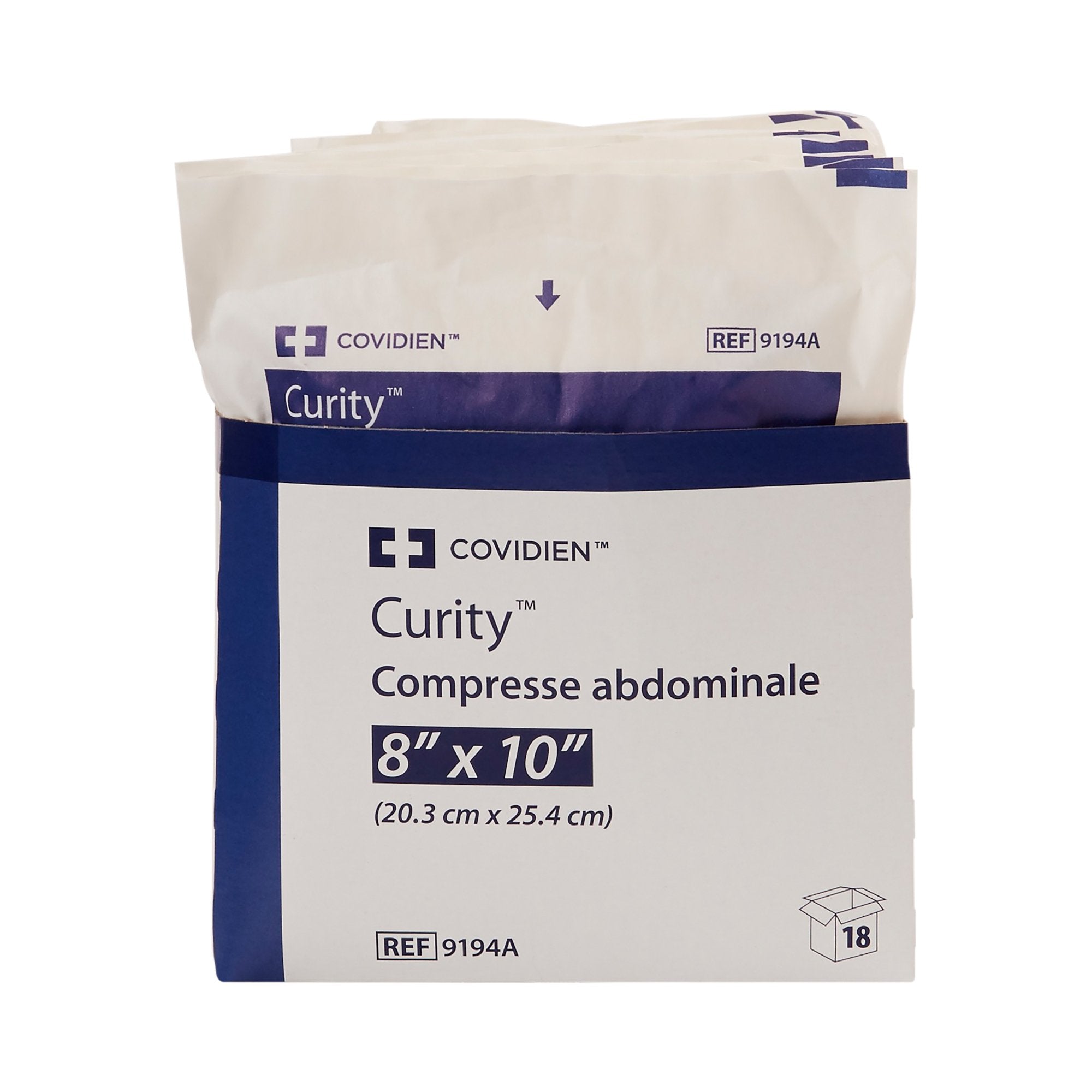 Abdominal Pad Curity™ 8 X 10 Inch 1 per Pack Sterile Rectangle